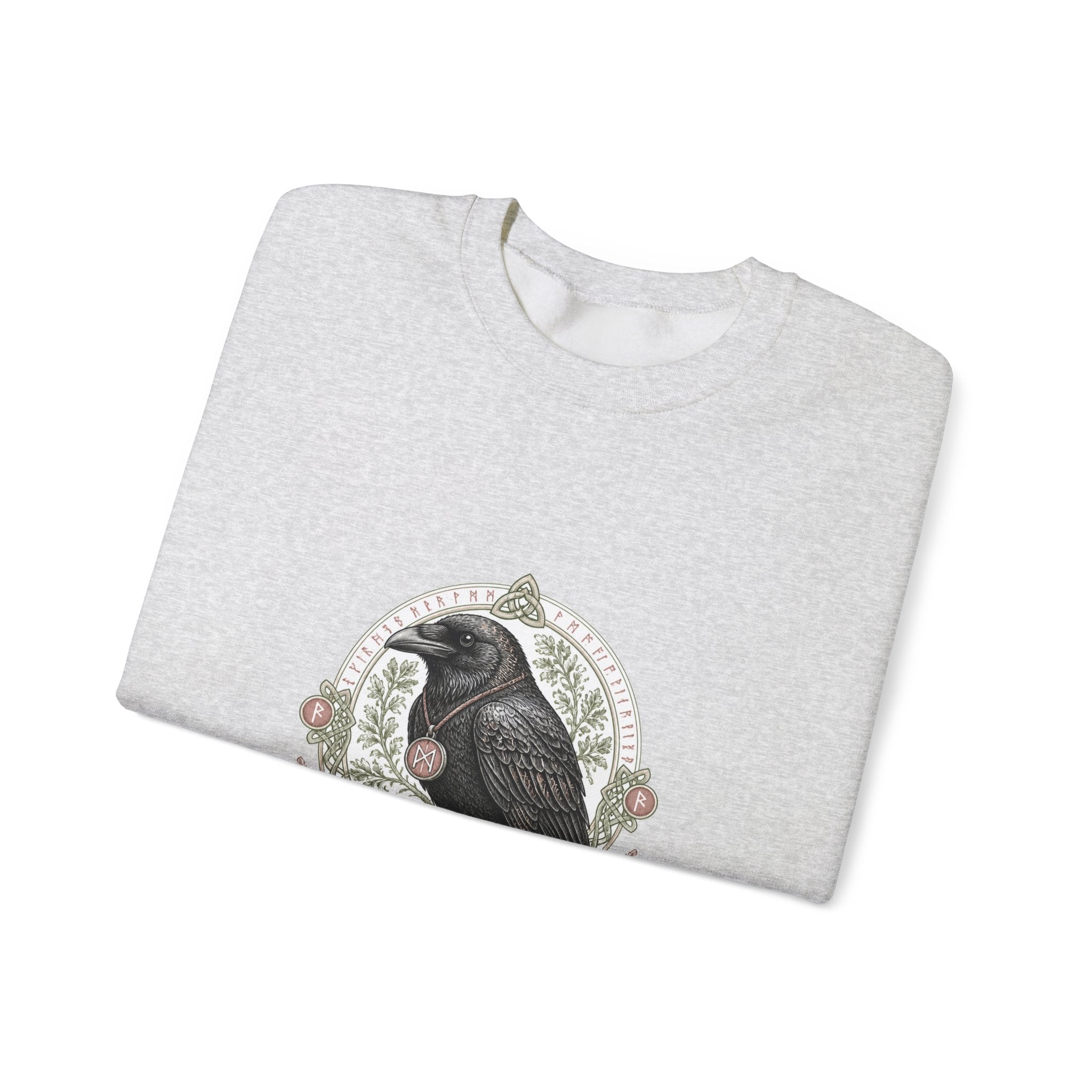 Matching Couple Sweatshirt - Huginn & Muninn Matching Couple Crewneck Sweatshirt Vintage Art His Hers Wedding Gift - Design B