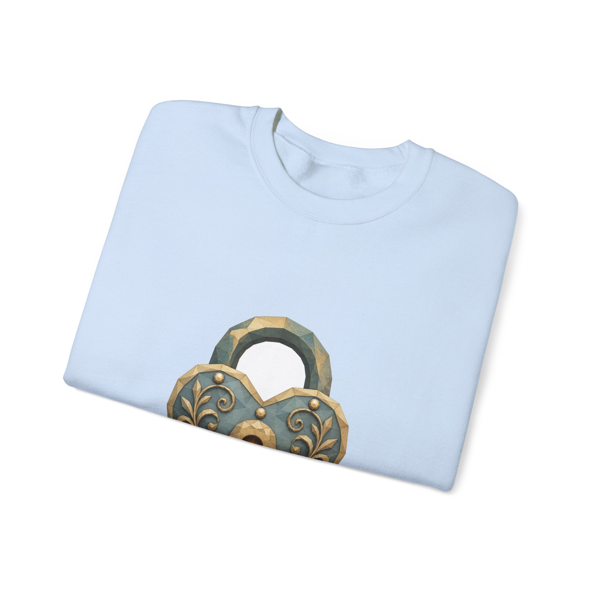 Matching Couple Sweatshirt - Key & Lock Matching Couple Comfort Colors Crew Geometric Art His Hers Love Gift - Design B