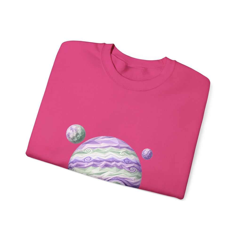 Matching Couple Sweatshirt - Saturn & Jupiter Matching Couple Crewneck Sweatshirt Geometric Art His Hers Couple Gift - Design B