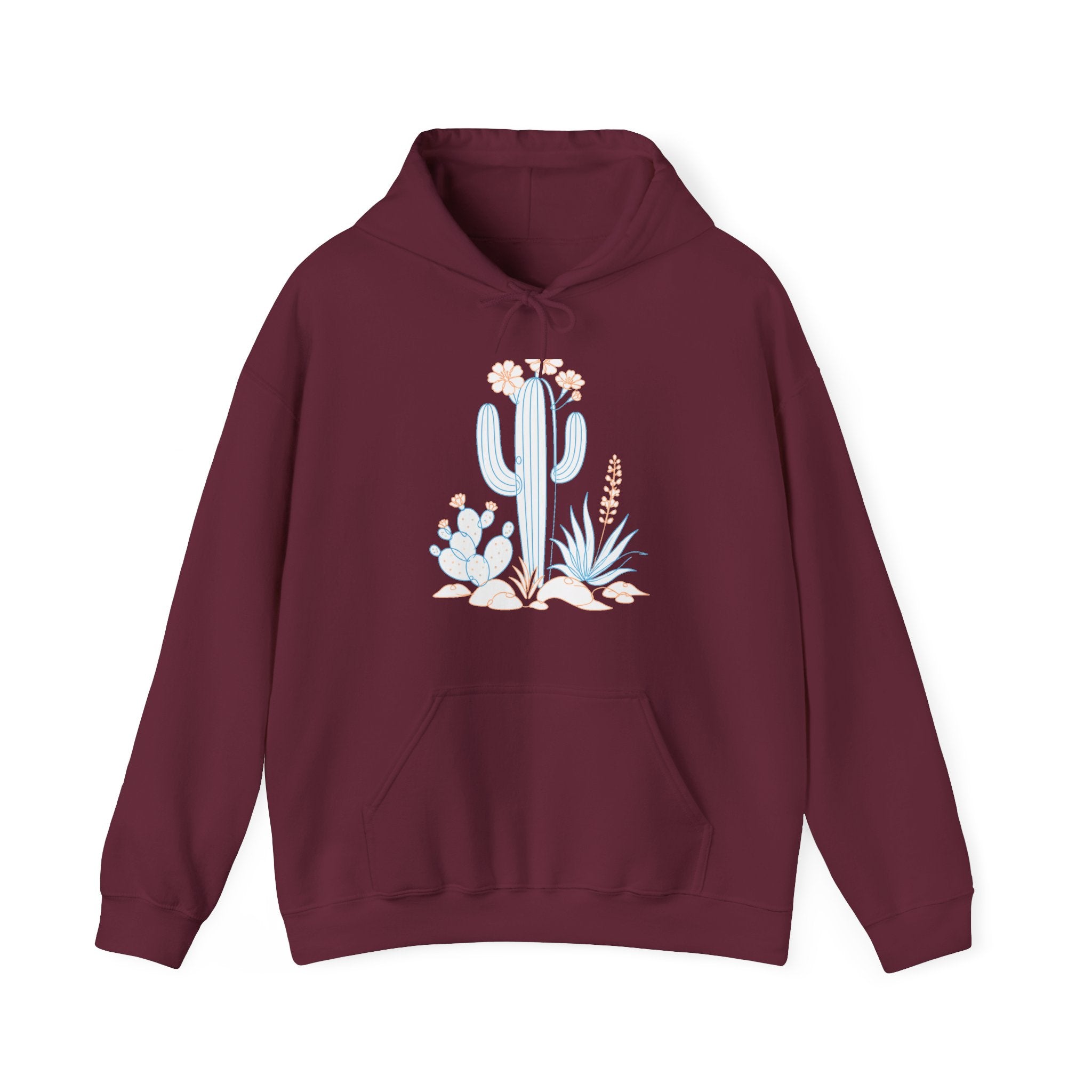 Matching Couple Sweatshirt - Desert & Rainforest Matching Couple Hooded Sweatshirt Minimalist Art His Hers Valentine Gift - Design A