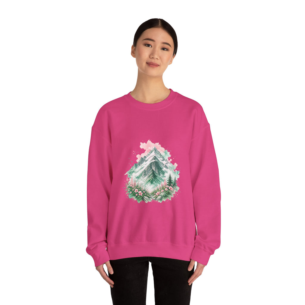 Matching Couple Sweatshirt - Mountain & Ocean Matching Couple Comfort Colors Crew Watercolor Art His Hers Birthday Gift - Design A
