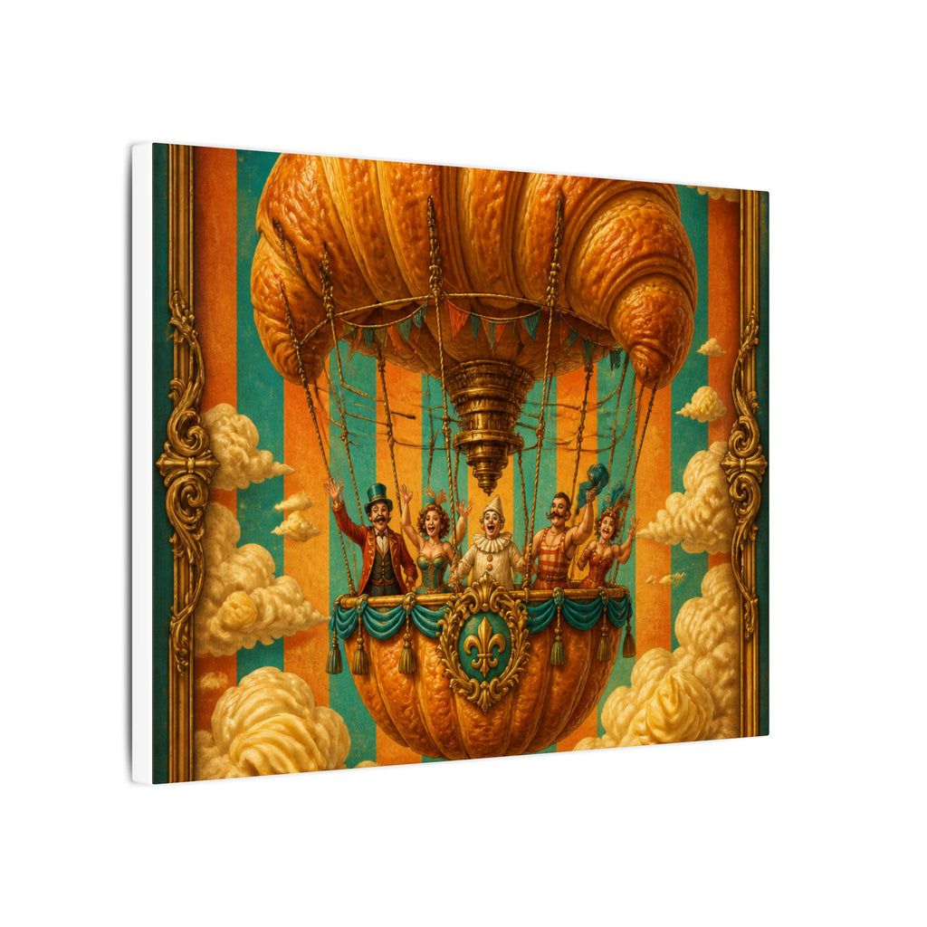 Croissant Hot Air Balloon Wall Art Canvas 24×36 Baroque Studio Decor Maximalist Print