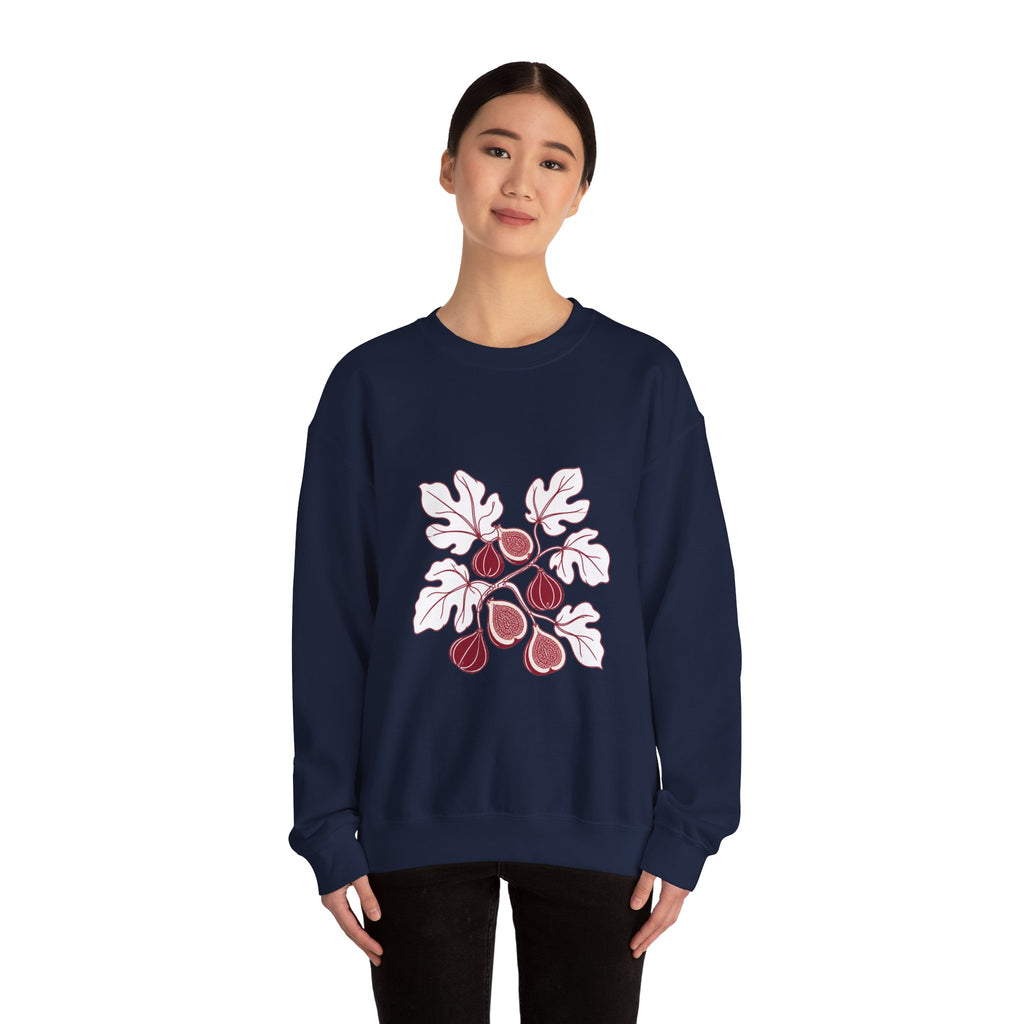 Matching Couple Sweatshirt - Olive Branch & Fig Matching Couple Crewneck Sweatshirt Minimalist Art His Hers Valentine Gift - Design B