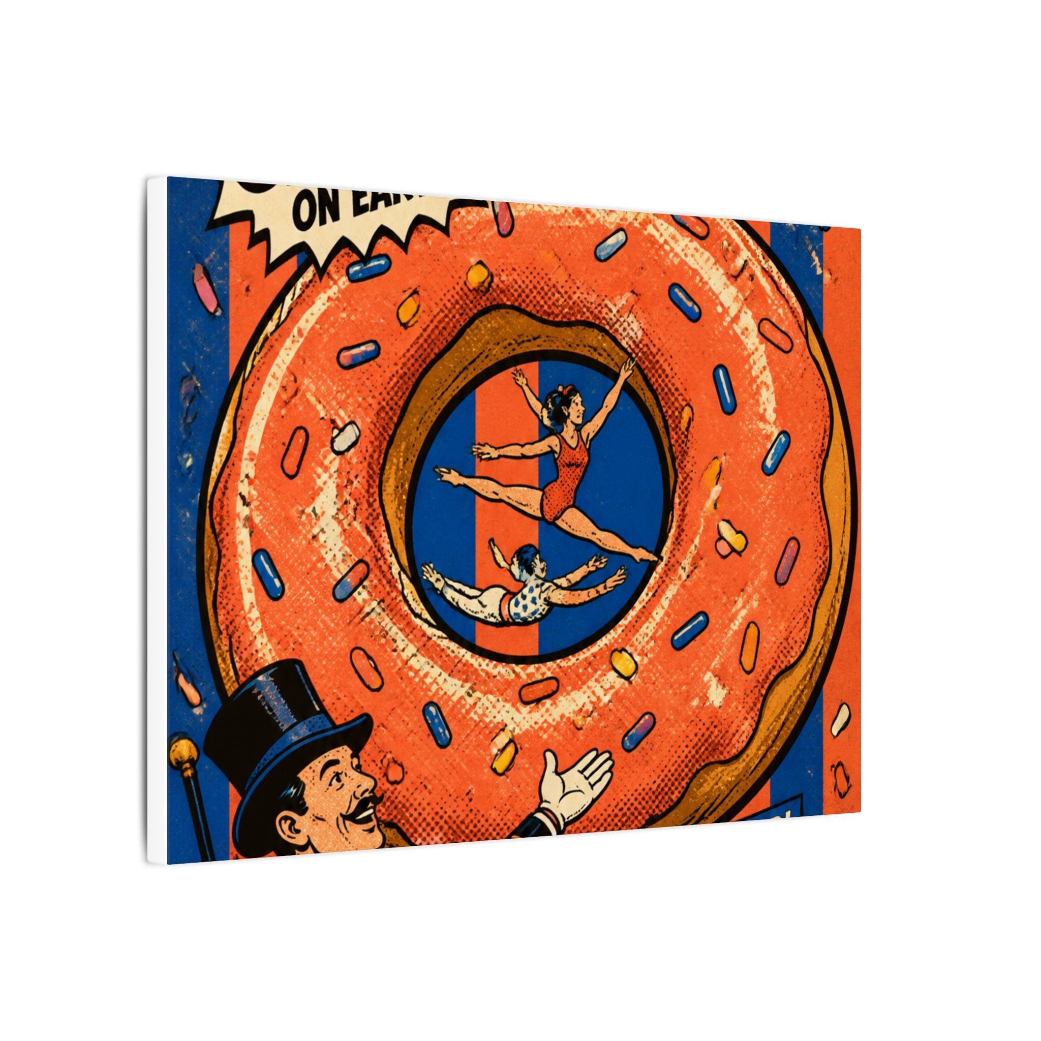 Donut Circus Ring Wall Art Canvas 16×20 Pop Art Living Room Decor Maximalist Print