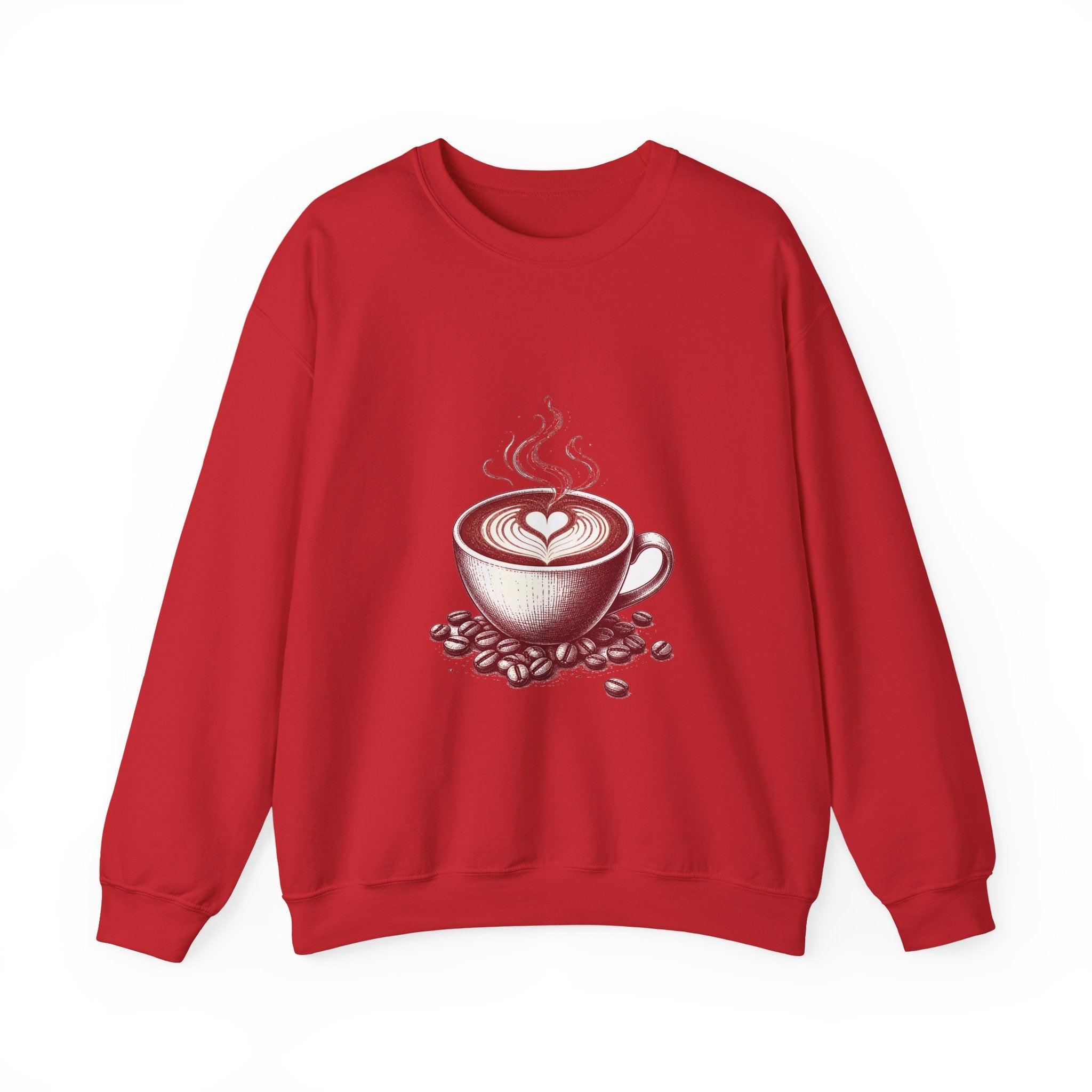 Matching Couple Sweatshirt - Coffee & Tea Matching Couple Comfort Colors Crew Hand-Drawn Art His Hers Anniversary Gift - Design A