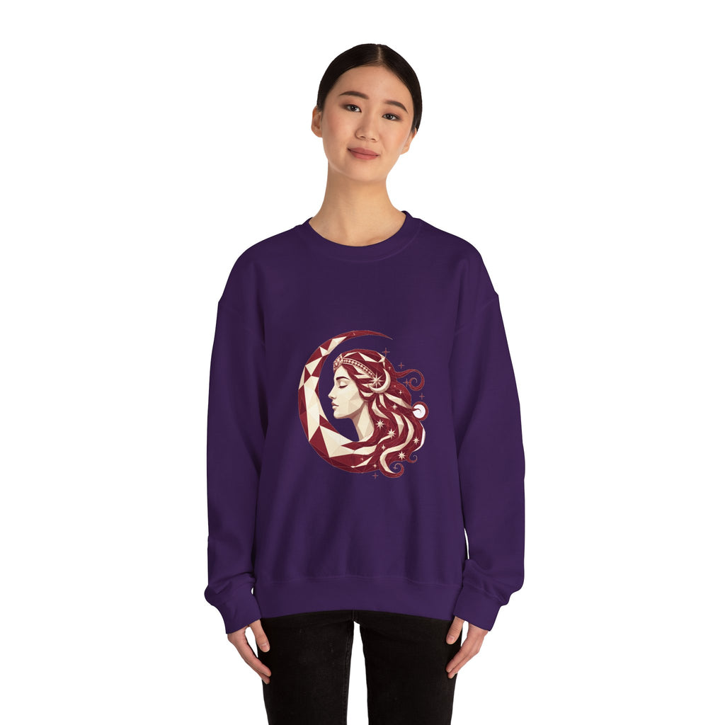Matching Couple Sweatshirt - Helios & Selene Matching Couple Comfort Colors Crew Geometric Art His Hers Love Gift - Design B