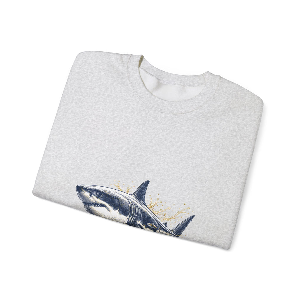Matching Couple Sweatshirt - Shark & Dolphin Matching Couple Comfort Colors Crew Hand-Drawn Art His Hers Anniversary Gift - Design A