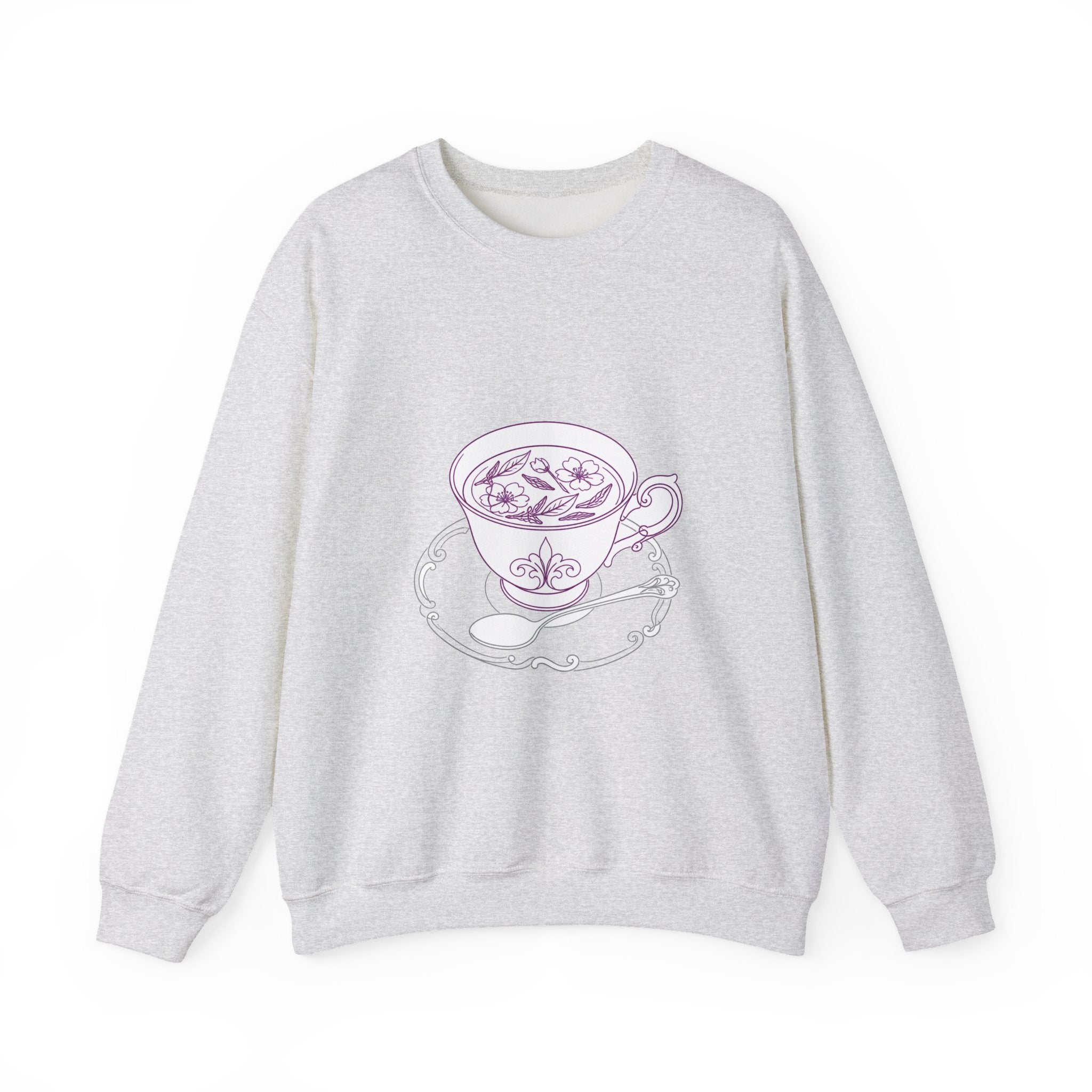 Matching Couple Sweatshirt - Coffee & Tea Matching Couple Comfort Colors Crew Minimalist Art His Hers Christmas Gift - Design B