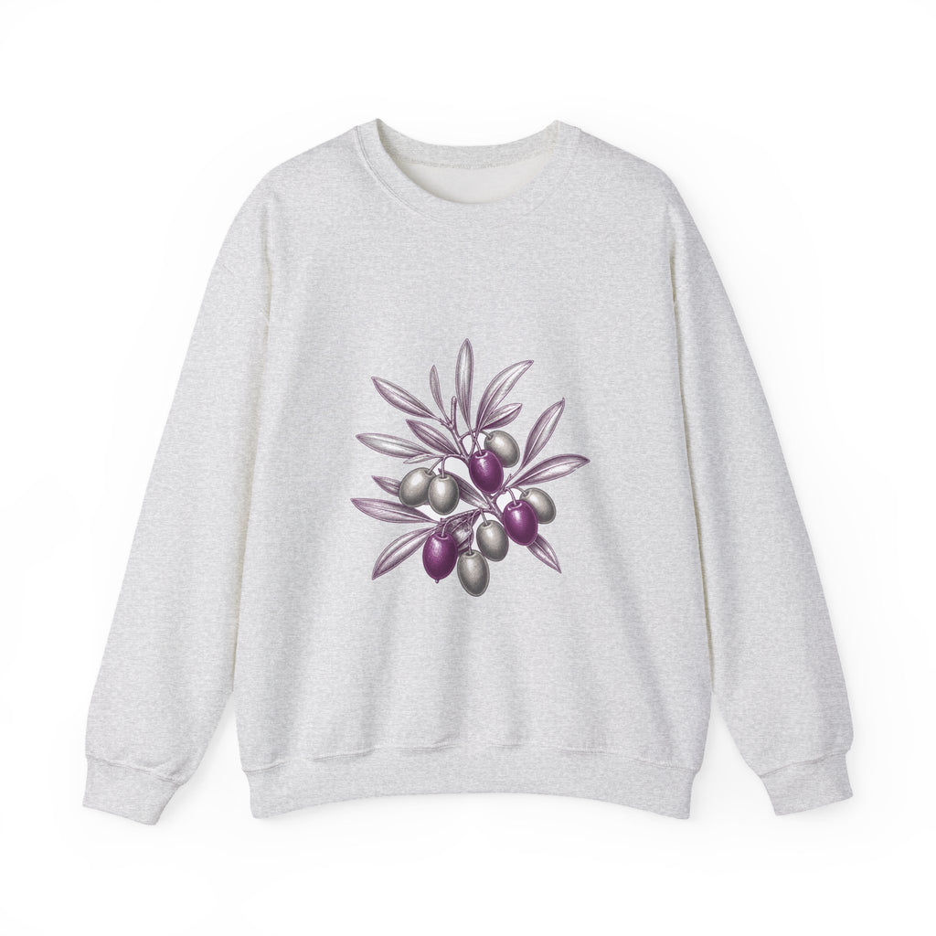 Matching Couple Sweatshirt - Olive Branch & Fig Matching Couple Crewneck Sweatshirt Vintage Art His Hers Wedding Gift - Design A