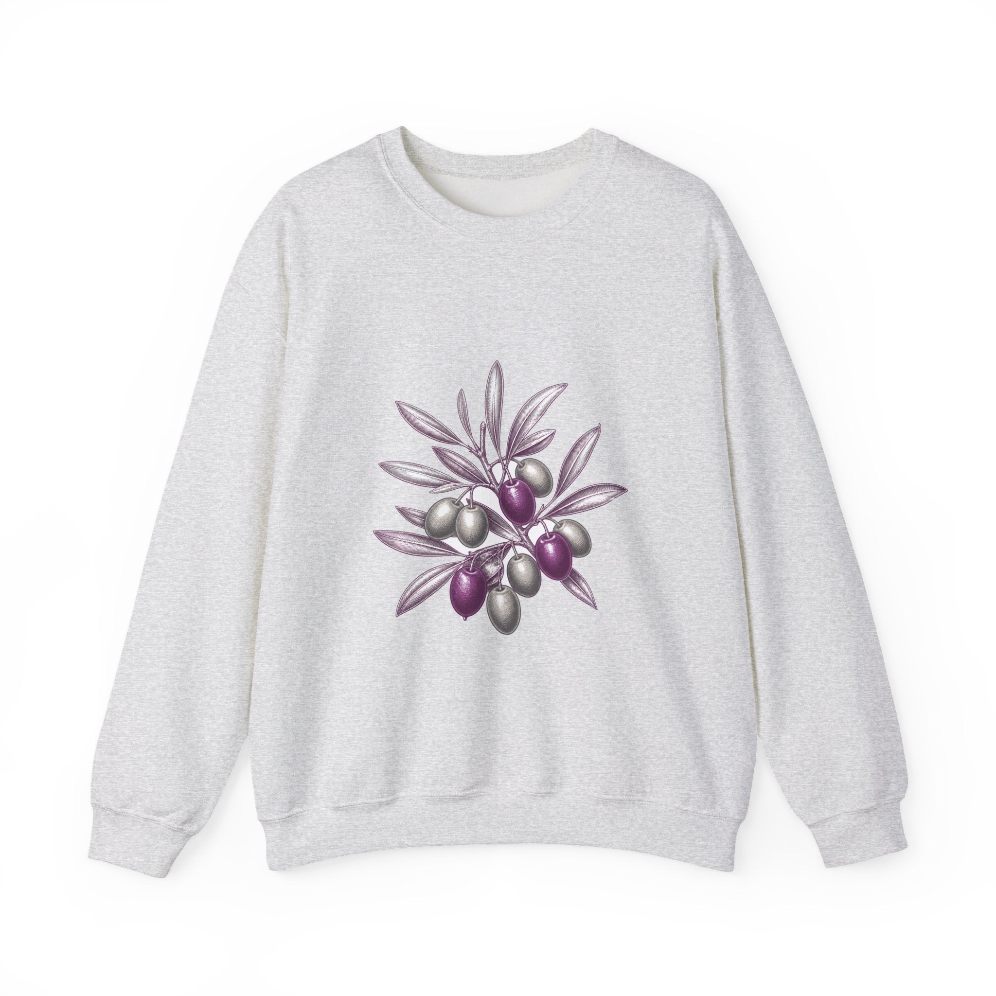Matching Couple Sweatshirt - Olive Branch & Fig Matching Couple Crewneck Sweatshirt Vintage Art His Hers Wedding Gift - Design A