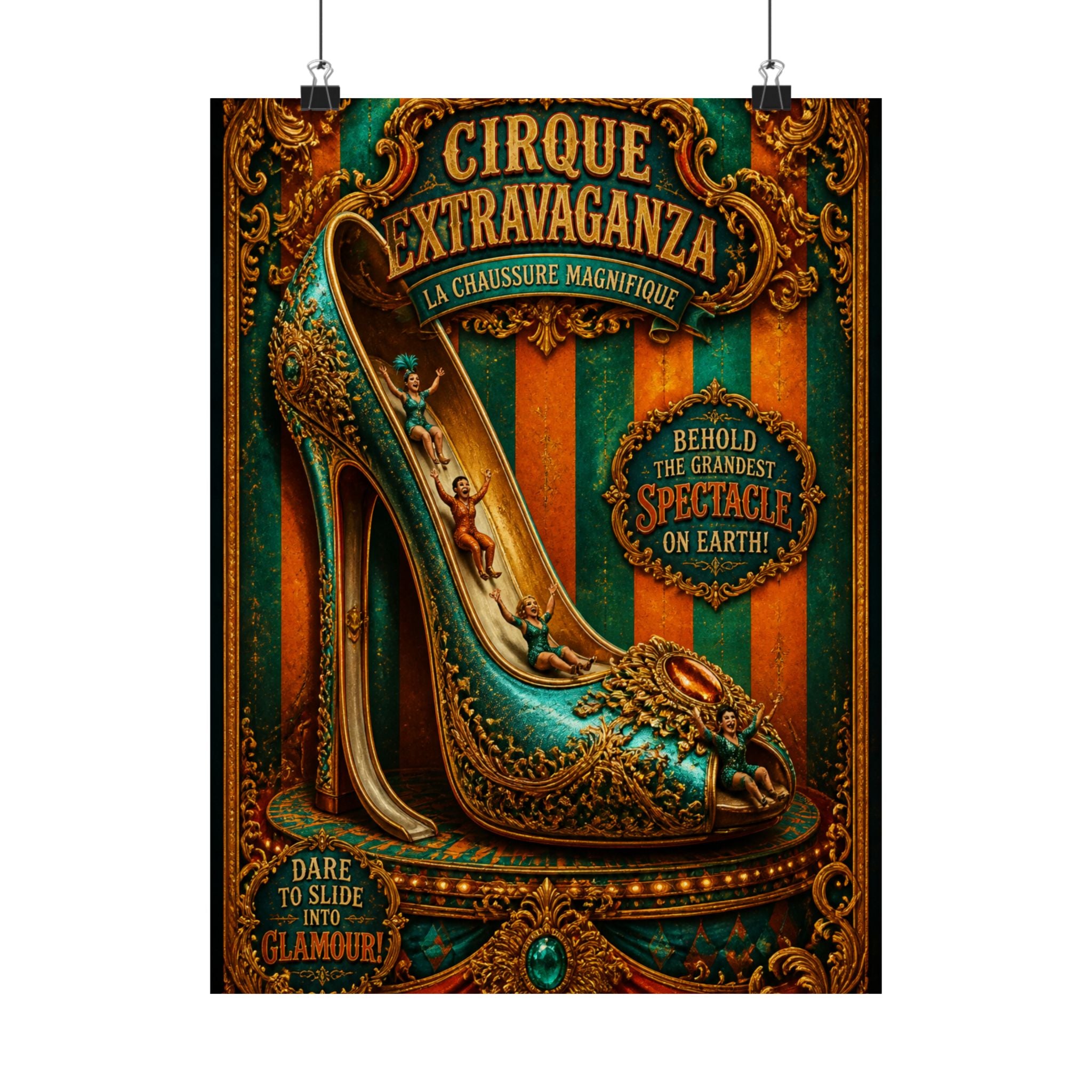 High Heel Slide Wall Art Poster 24×36 Baroque Studio Decor Maximalist Print