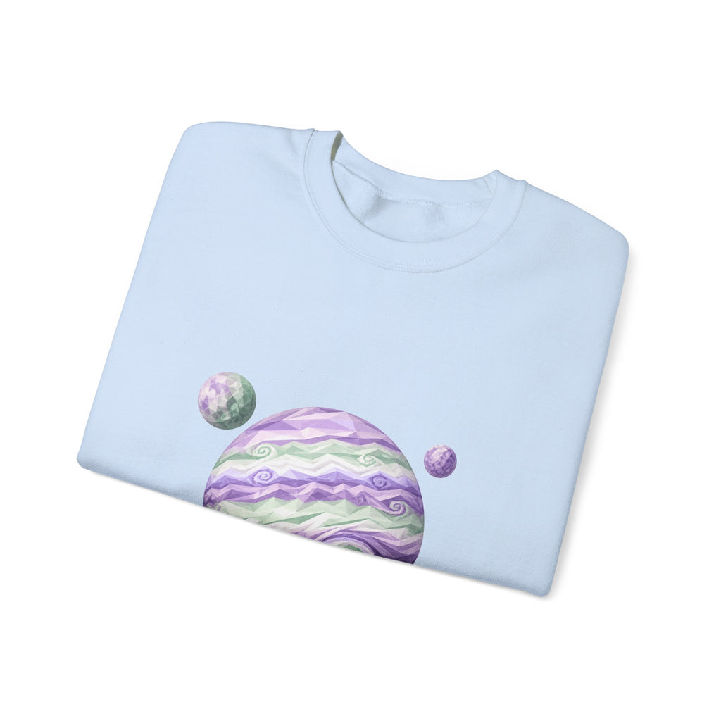 Matching Couple Sweatshirt - Saturn & Jupiter Matching Couple Crewneck Sweatshirt Geometric Art His Hers Couple Gift - Design B