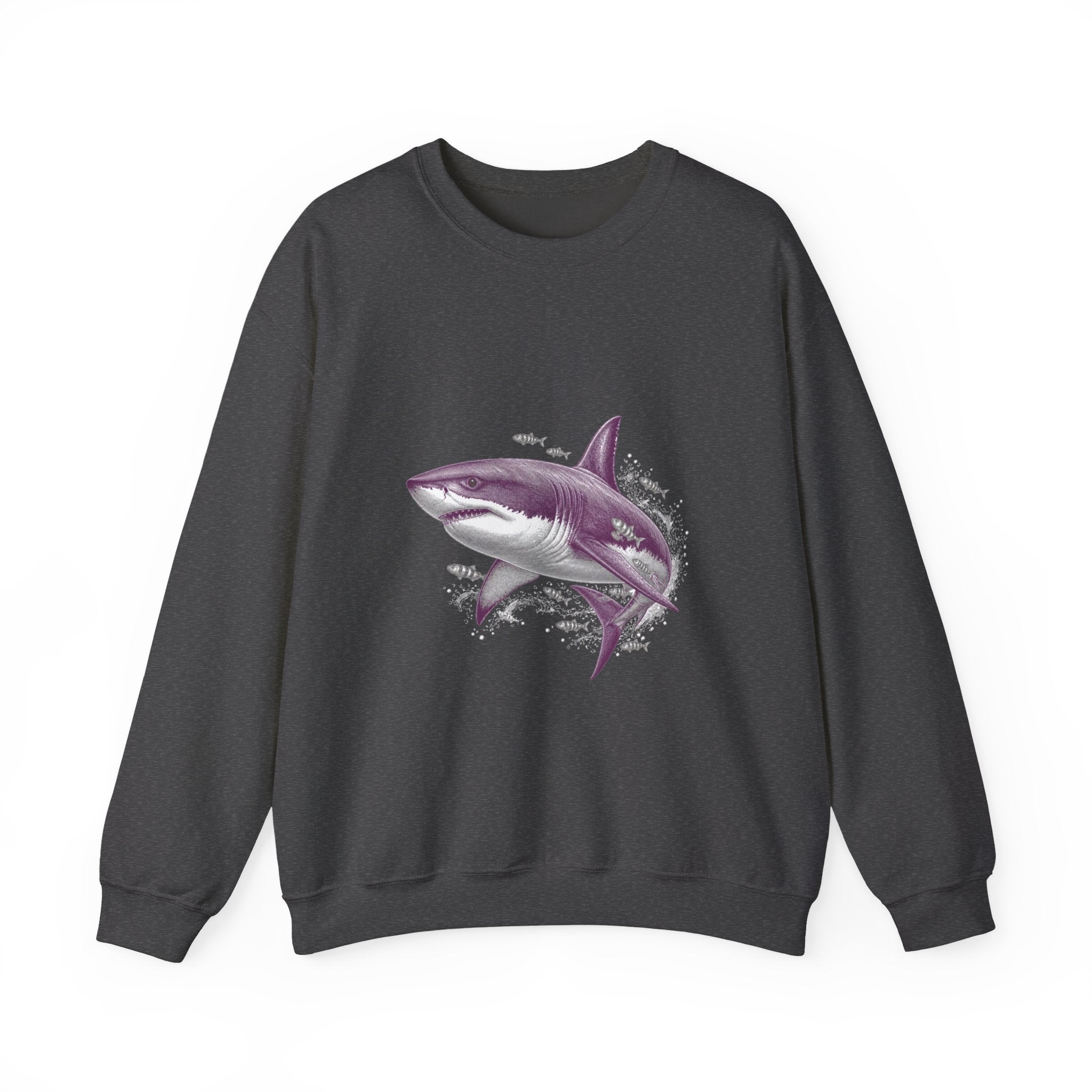 Matching Couple Sweatshirt - Shark & Dolphin Matching Couple Comfort Colors Crew Vintage Art His Hers Honeymoon Gift - Design A