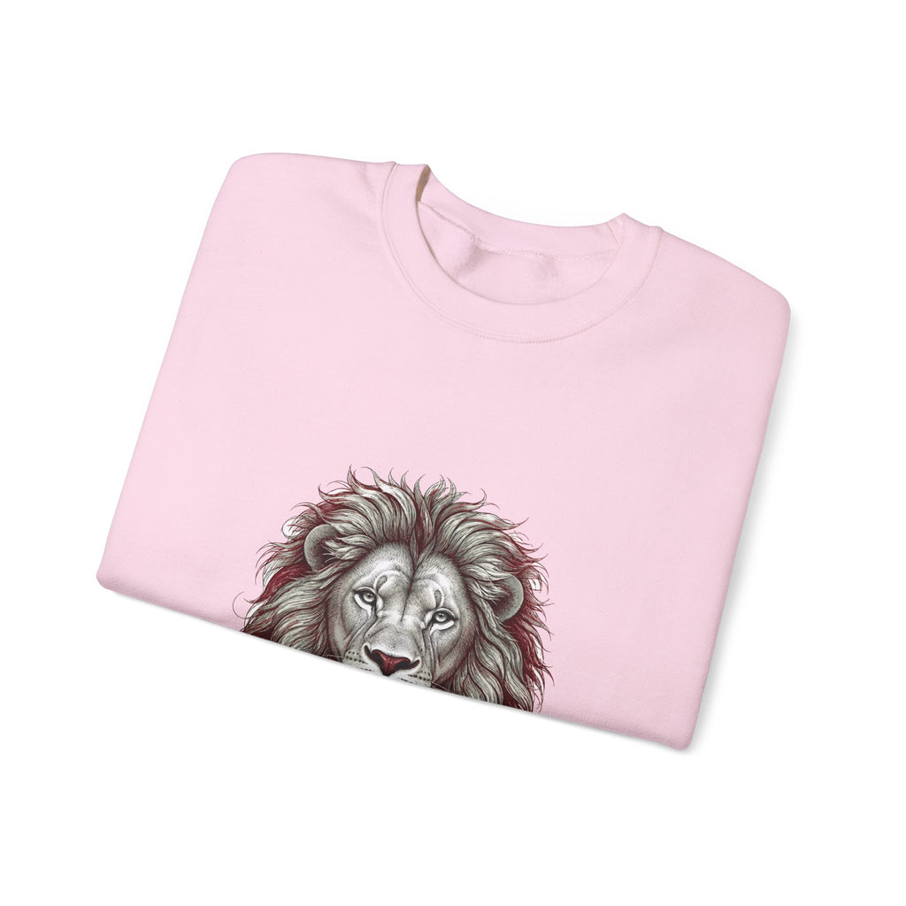 Matching Couple Sweatshirt - Lion & Lamb Matching Couple Crewneck Sweatshirt Hand-Drawn Art His Hers Best Friend Gift - Design A