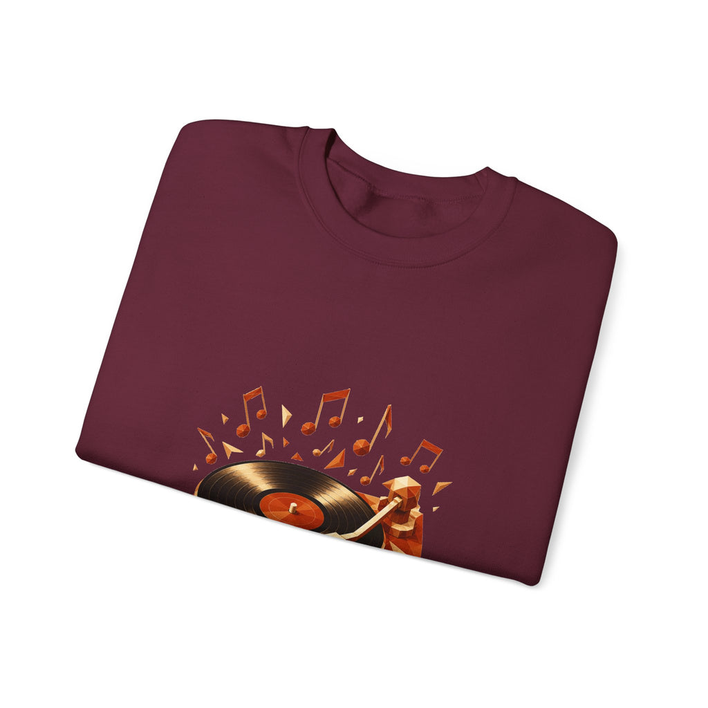 Matching Couple Sweatshirt - Vinyl & Cassette Matching Couple Premium Fleece Sweatshirt Geometric Art His Hers Love Gift - Design A