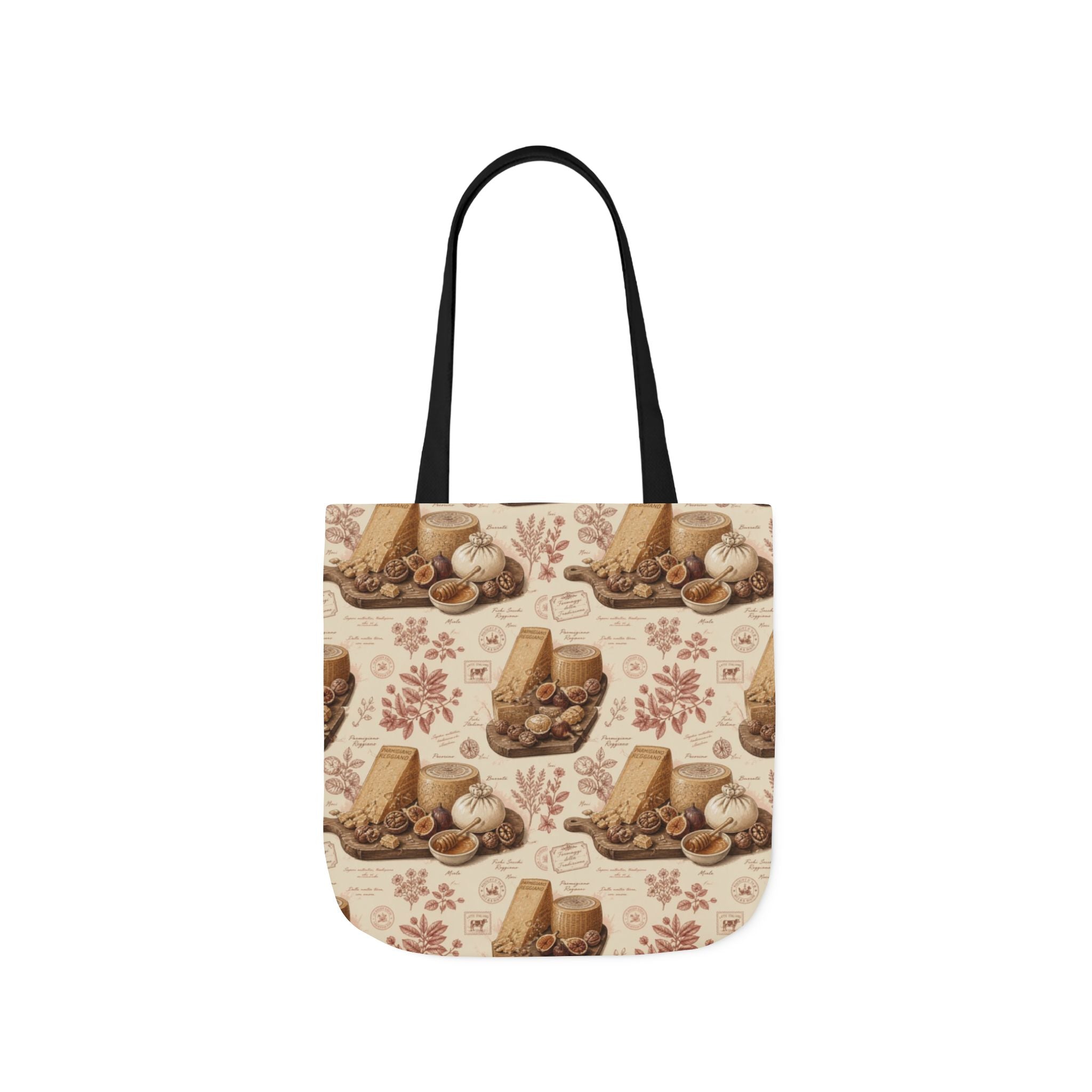 Italian Cheese Board Canvas Tote Bag Mediterranean Kitchen Botanical Design Italian Cottagecore Gift