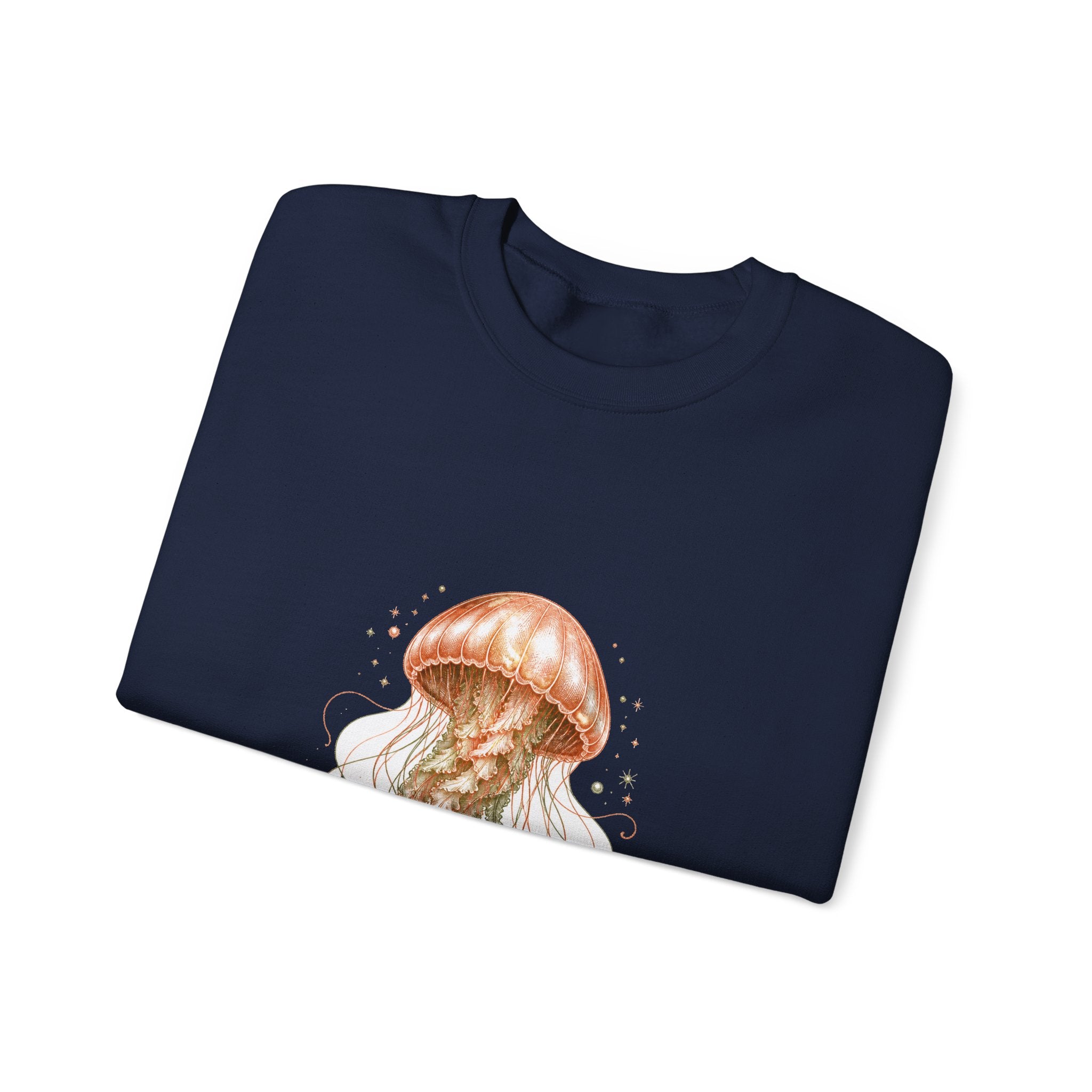Matching Couple Sweatshirt - Octopus & Jellyfish Matching Couple Comfort Colors Crew Hand-Drawn Art His Hers Anniversary Gift - Design B