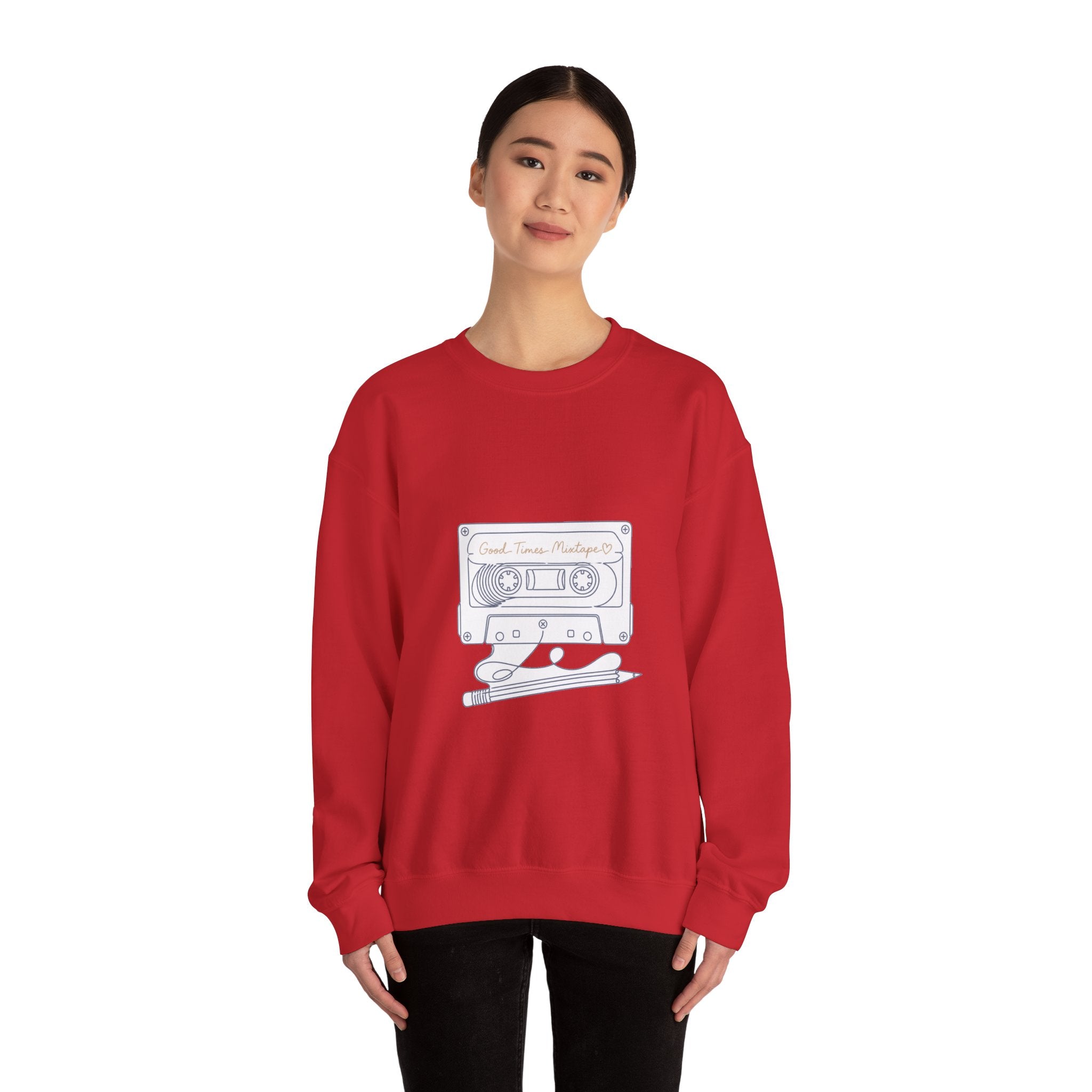 Matching Couple Sweatshirt - Vinyl & Cassette Matching Couple Crewneck Sweatshirt Minimalist Art His Hers Valentine Gift - Design B