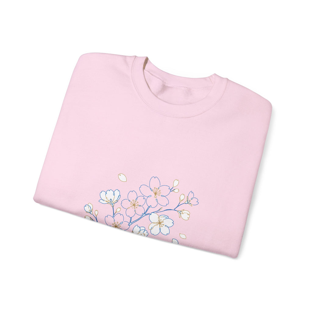 Matching Couple Sweatshirt - Cherry Blossom & Maple Leaf Matching Couple Premium Fleece Sweatshirt Minimalist Art His Hers Christmas Gift - Design A