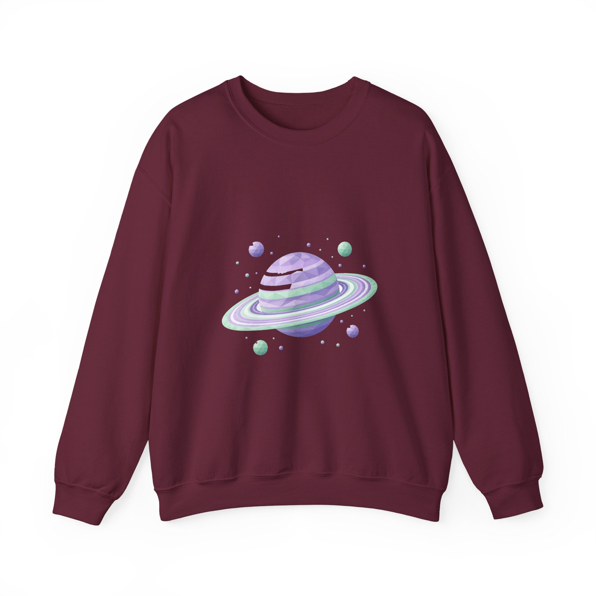 Matching Couple Sweatshirt - Saturn & Jupiter Matching Couple Crewneck Sweatshirt Geometric Art His Hers Couple Gift - Design A
