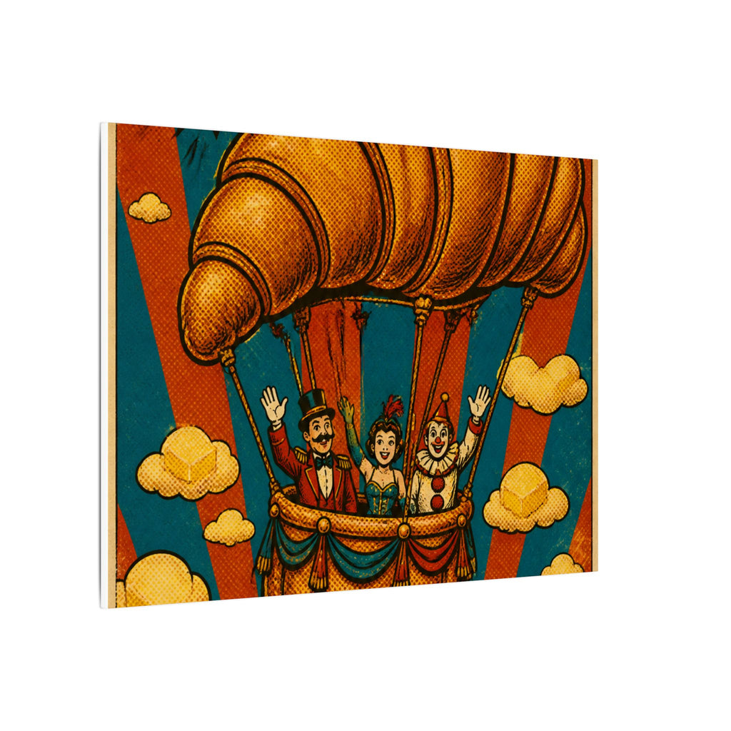 Croissant Hot Air Balloon Wall Art Canvas 16×20 Pop Art Living Room Decor Maximalist Print