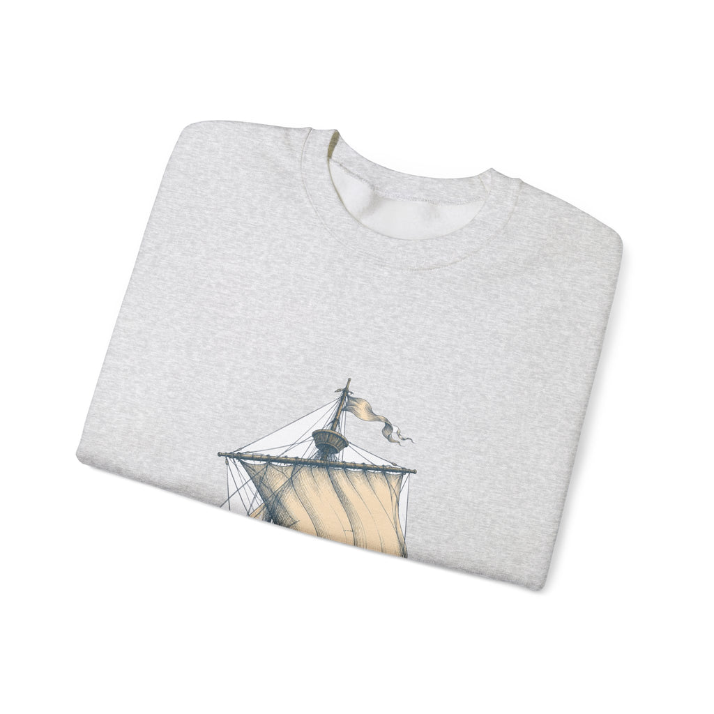Matching Couple Sweatshirt - Anchor & Sail Matching Couple Comfort Colors Crew Hand-Drawn Art His Hers Anniversary Gift - Design B