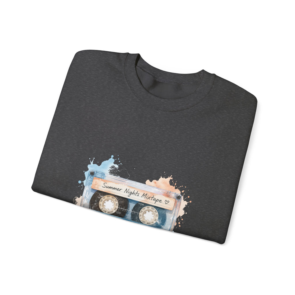 Matching Couple Sweatshirt - Vinyl & Cassette Matching Couple Comfort Colors Crew Watercolor Art His Hers Birthday Gift - Design B