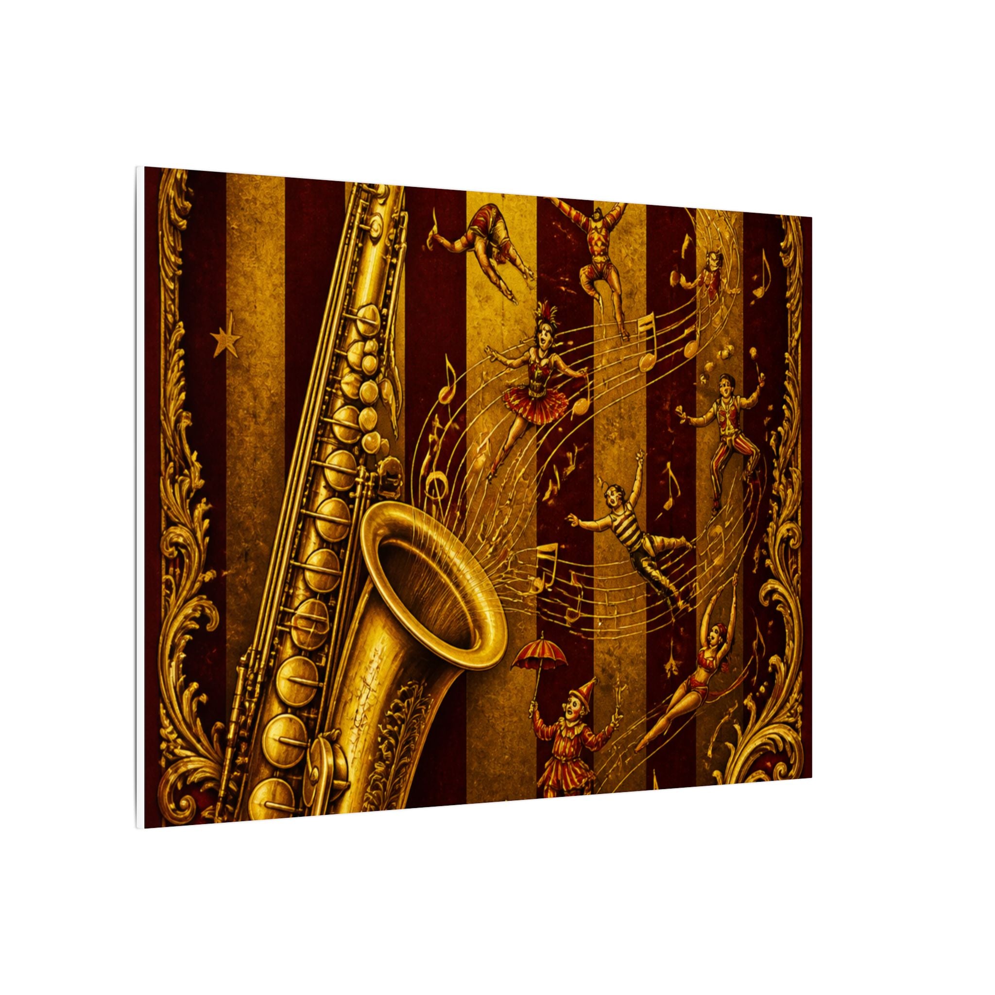 Saxophone Music Circus Wall Art Canvas 16×20 Baroque Home Office Decor Maximalist Print