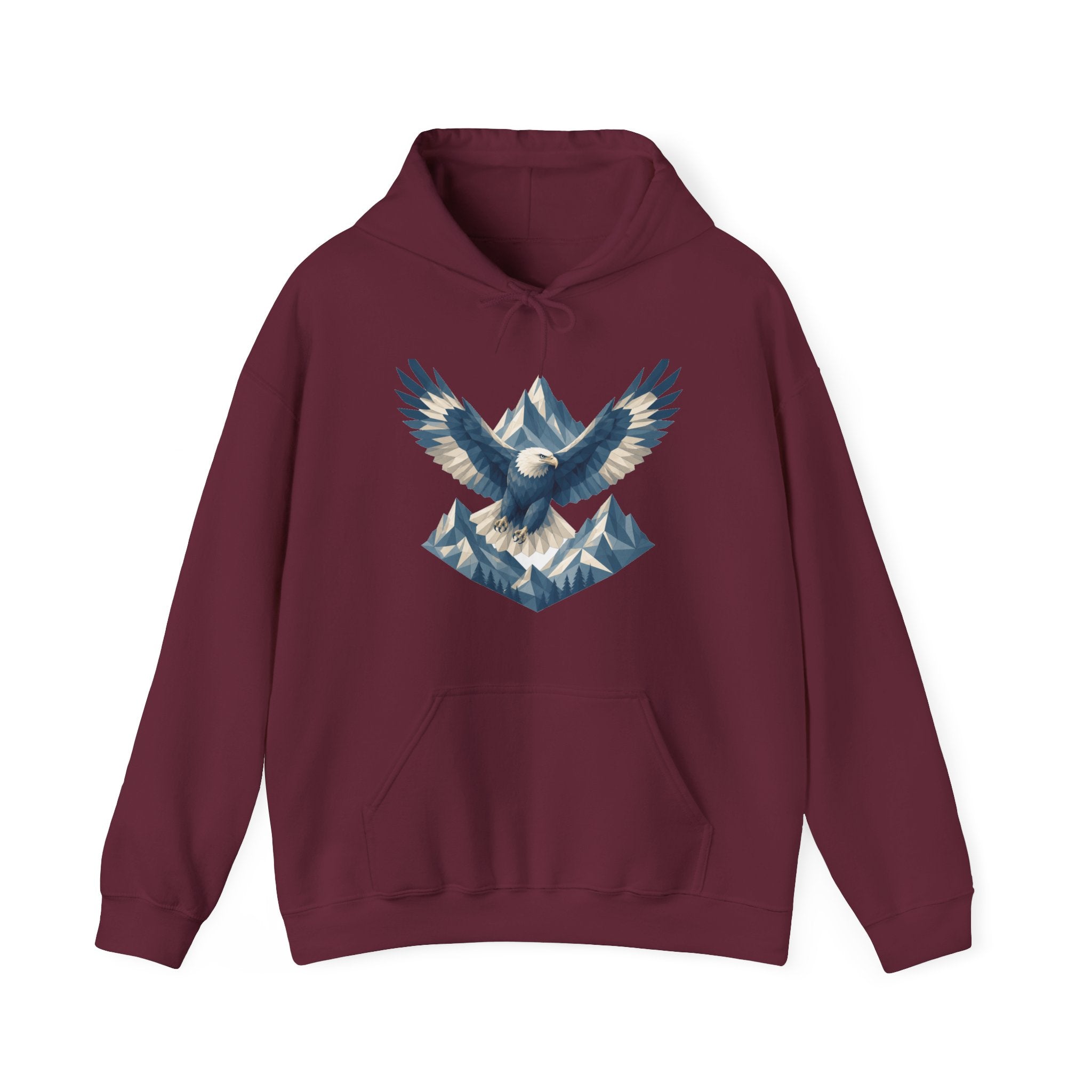 Matching Couple Sweatshirt - Eagle & Whale Matching Couple Hooded Sweatshirt Geometric Art His Hers Couple Gift - Design A