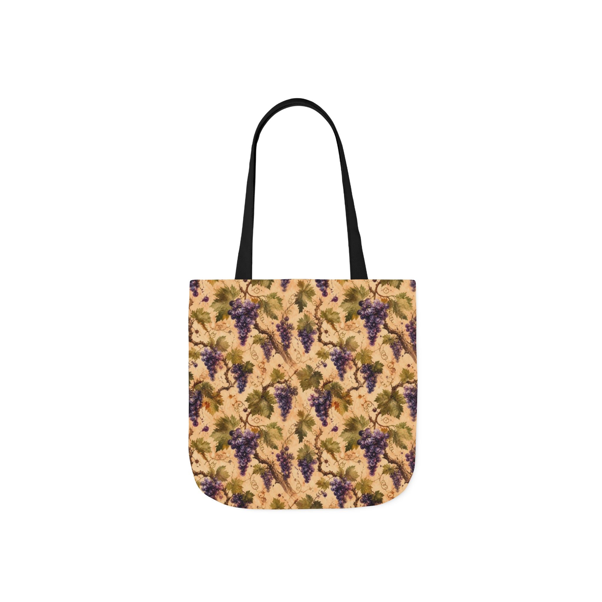 Grape Clusters Canvas Tote Bag Mediterranean Kitchen Watercolor Splash Design Italian Cottagecore Gift
