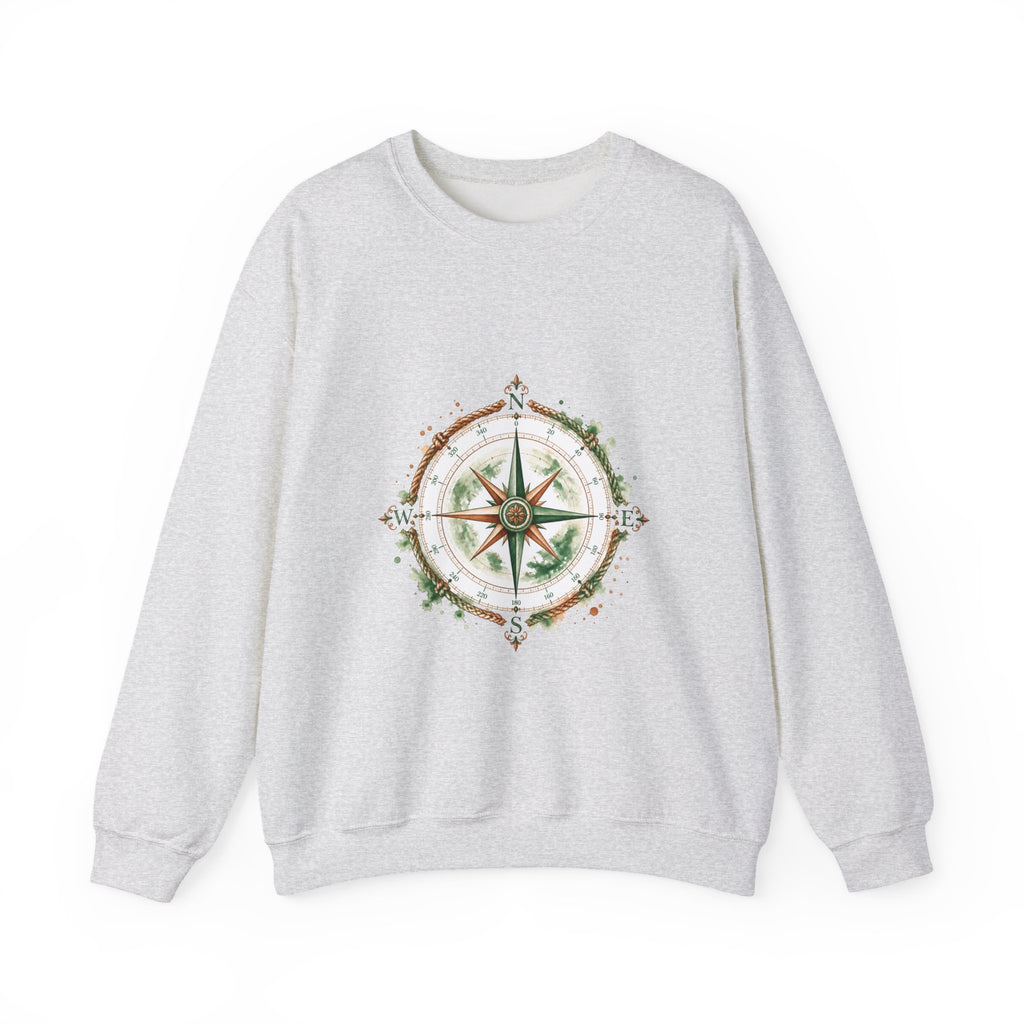 Matching Couple Sweatshirt - Compass North & South Matching Couple Comfort Colors Crew Watercolor Art His Hers Birthday Gift - Design A