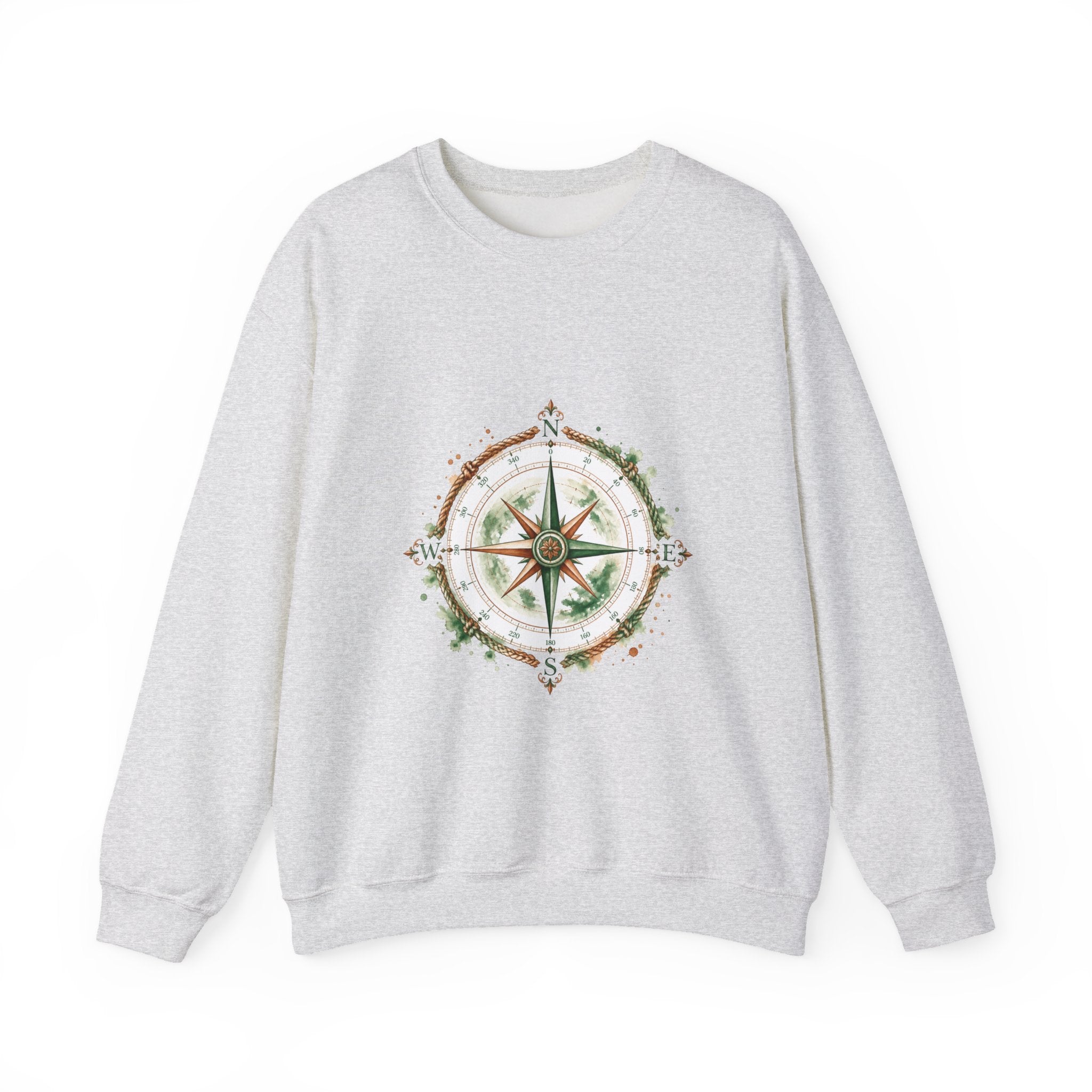 Matching Couple Sweatshirt - Compass North & South Matching Couple Comfort Colors Crew Watercolor Art His Hers Birthday Gift - Design A