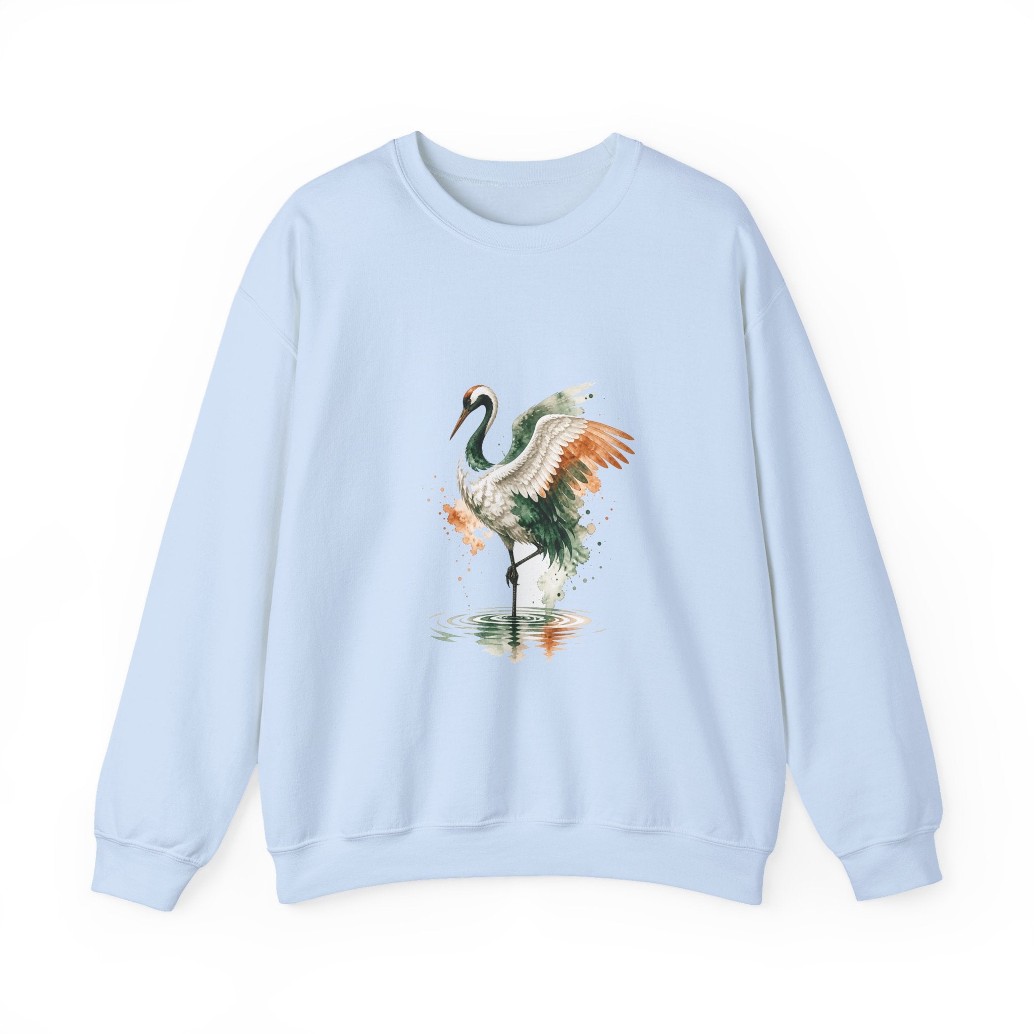 Matching Couple Sweatshirt - Tiger & Crane Matching Couple Premium Fleece Sweatshirt Watercolor Art His Hers Birthday Gift - Design B