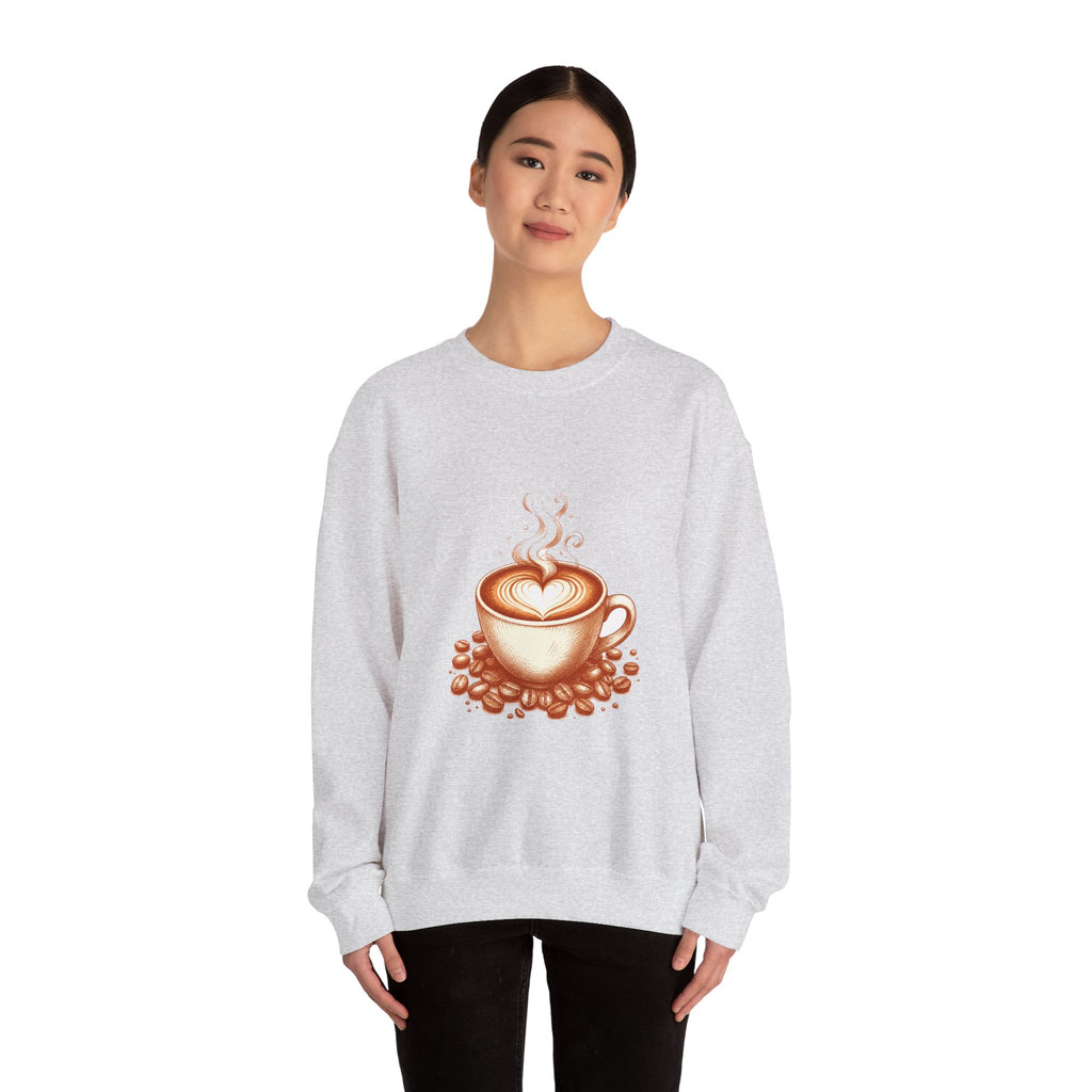 Matching Couple Sweatshirt - Coffee & Tea Matching Couple Crewneck Sweatshirt Hand-Drawn Art His Hers Best Friend Gift - Design A