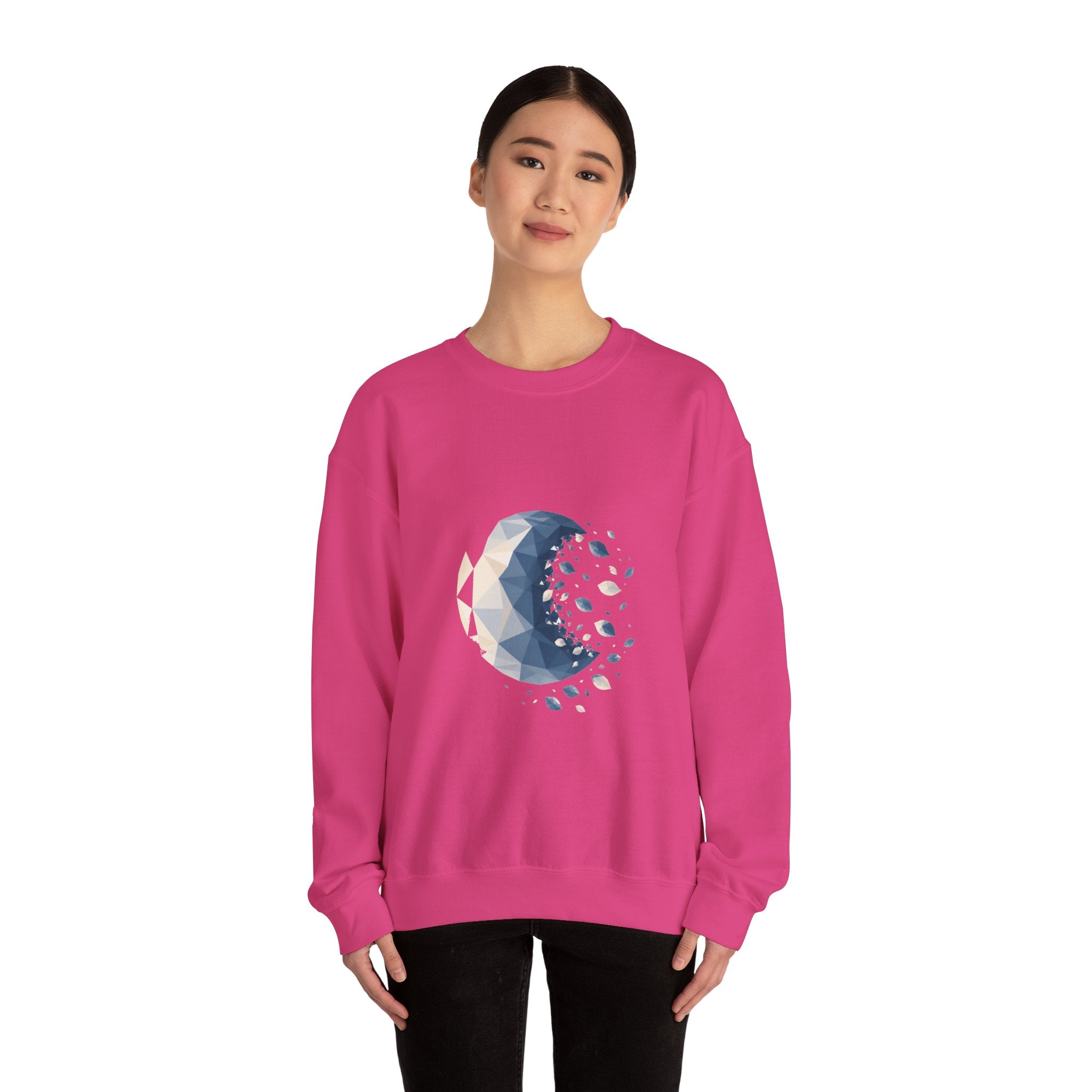 Matching Couple Sweatshirt - Waxing & Waning Moon Matching Couple Comfort Colors Crew Geometric Art His Hers Love Gift - Design B