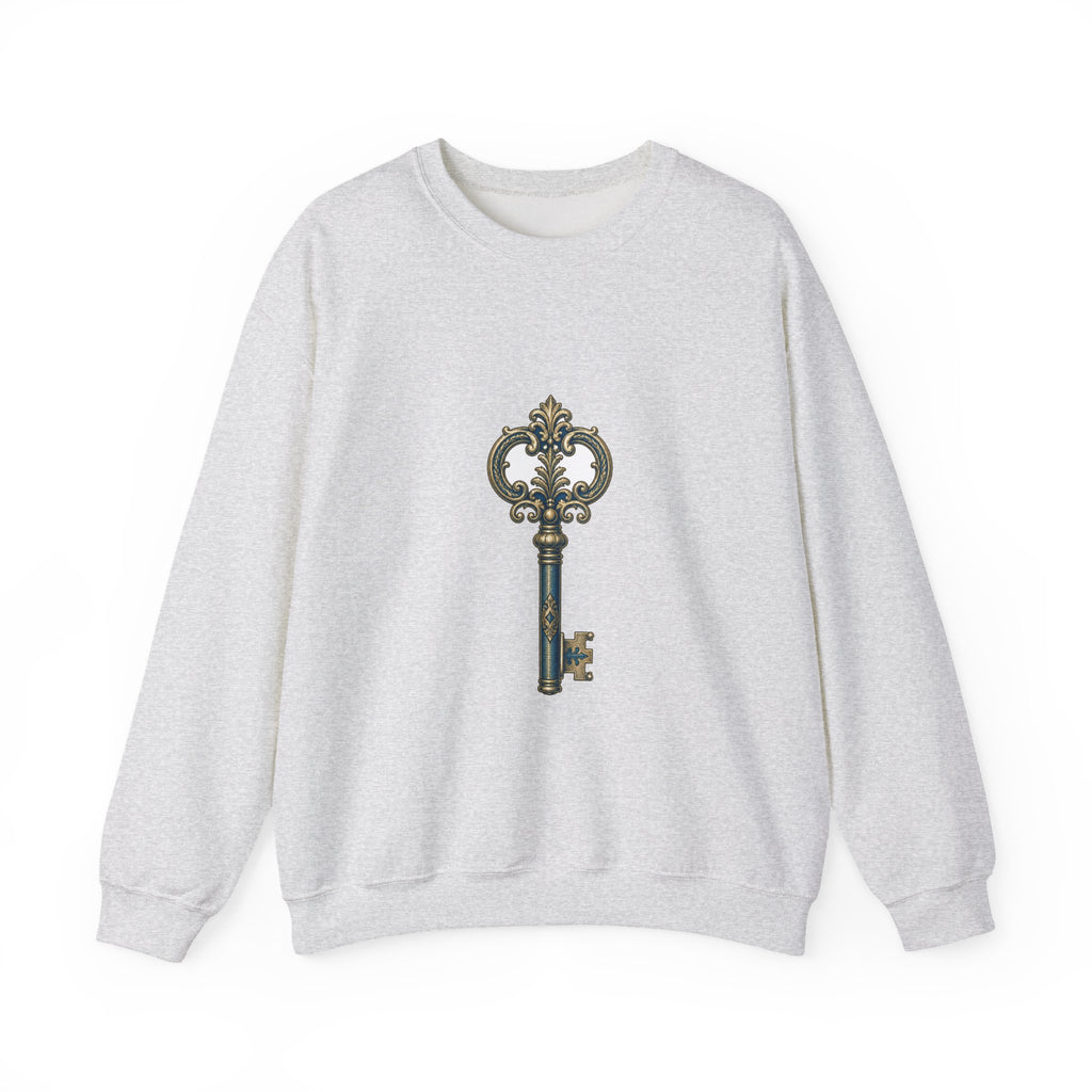 Matching Couple Sweatshirt - Key & Lock Matching Couple Crewneck Sweatshirt Vintage Art His Hers Wedding Gift - Design A