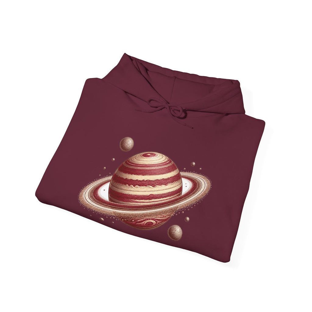 Matching Couple Sweatshirt - Astronaut & Planet Matching Couple Hooded Sweatshirt Vintage Art His Hers Wedding Gift - Design B