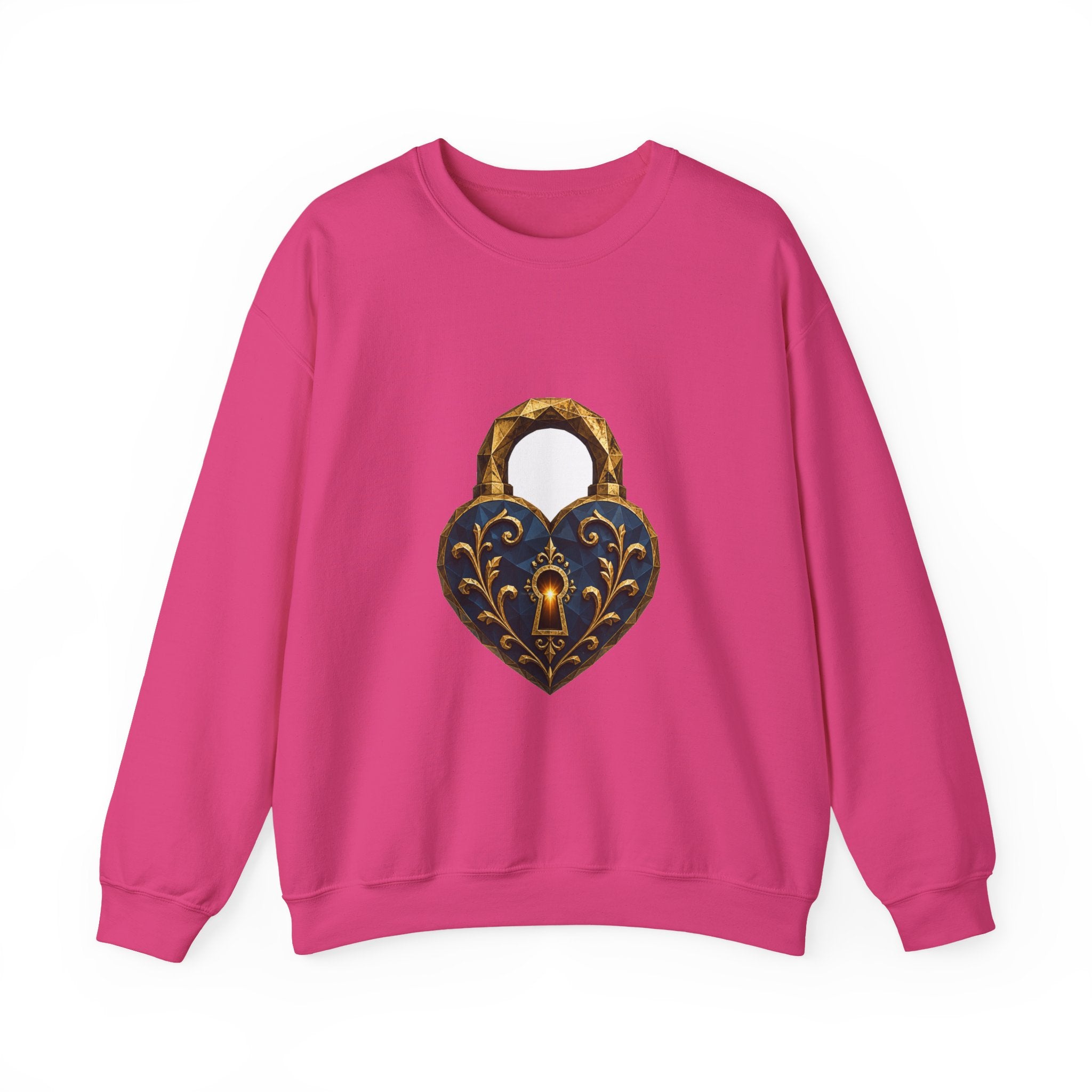 Matching Couple Sweatshirt - Key & Lock Matching Couple Premium Fleece Sweatshirt Geometric Art His Hers Love Gift - Design B