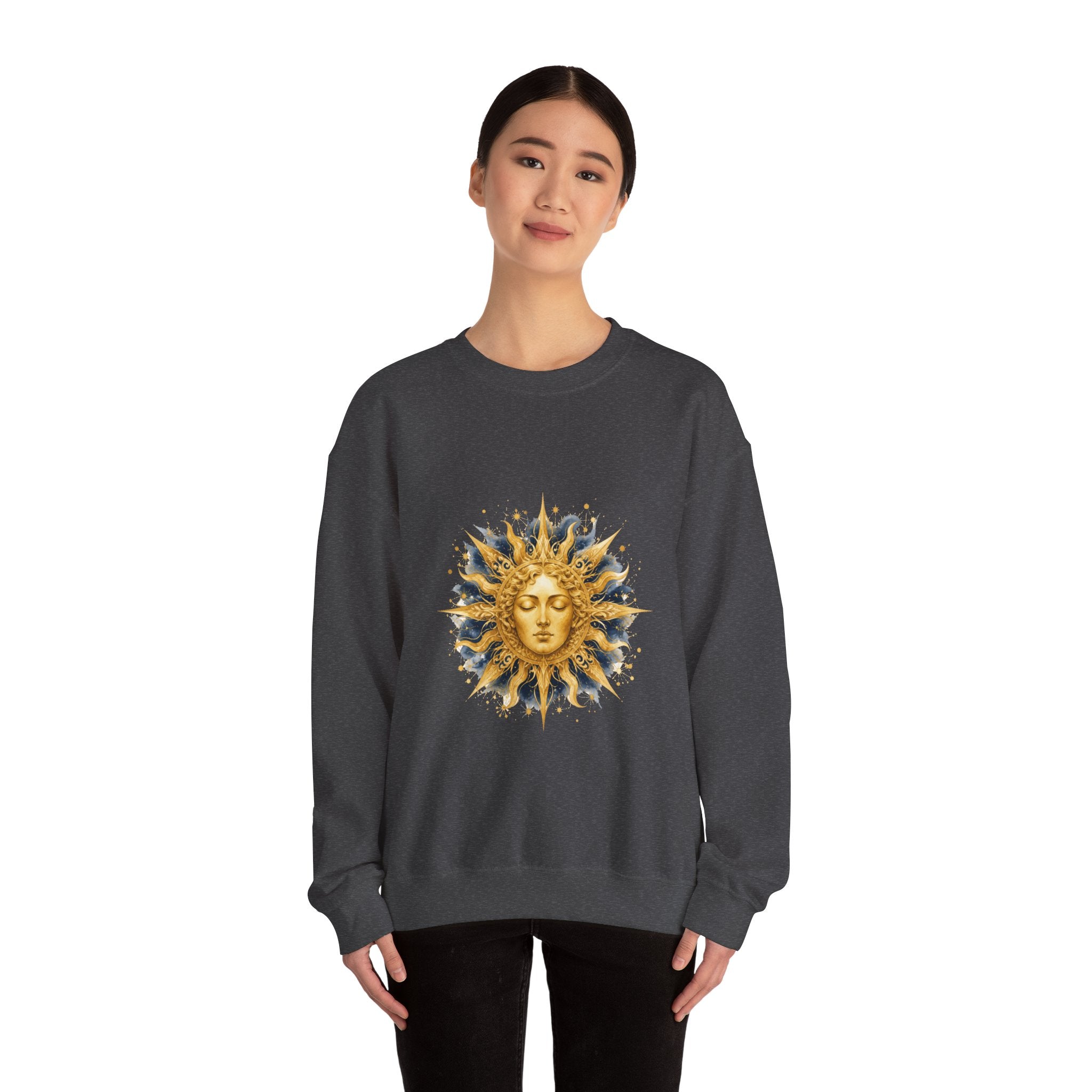 Matching Couple Sweatshirt - Helios & Selene Matching Couple Comfort Colors Crew Watercolor Art His Hers Birthday Gift - Design A