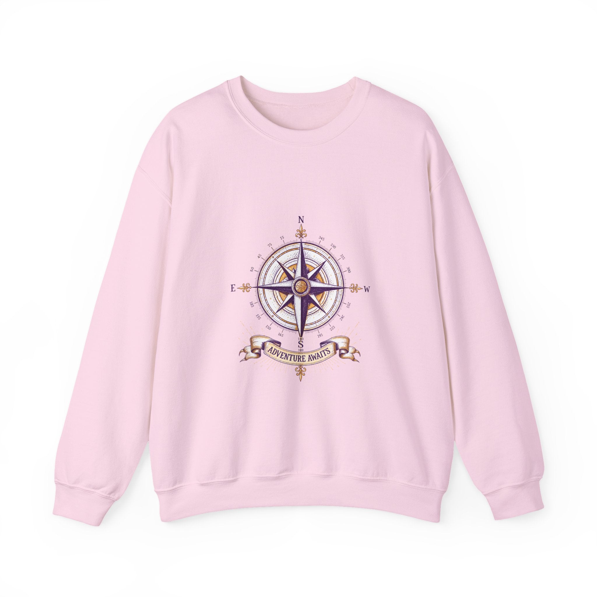 Matching Couple Sweatshirt - Compass North & South Matching Couple Comfort Colors Crew Hand-Drawn Art His Hers Anniversary Gift - Design B