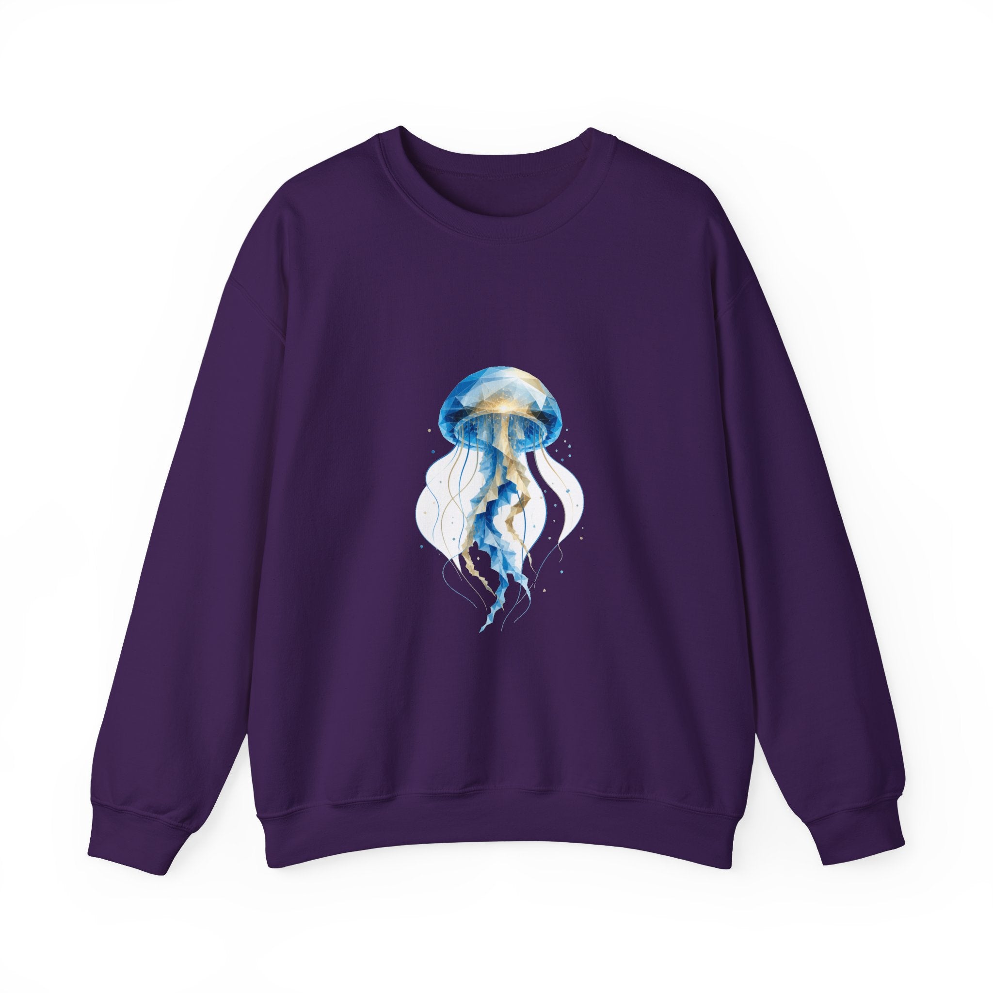 Matching Couple Sweatshirt - Octopus & Jellyfish Matching Couple Premium Fleece Sweatshirt Geometric Art His Hers Love Gift - Design B
