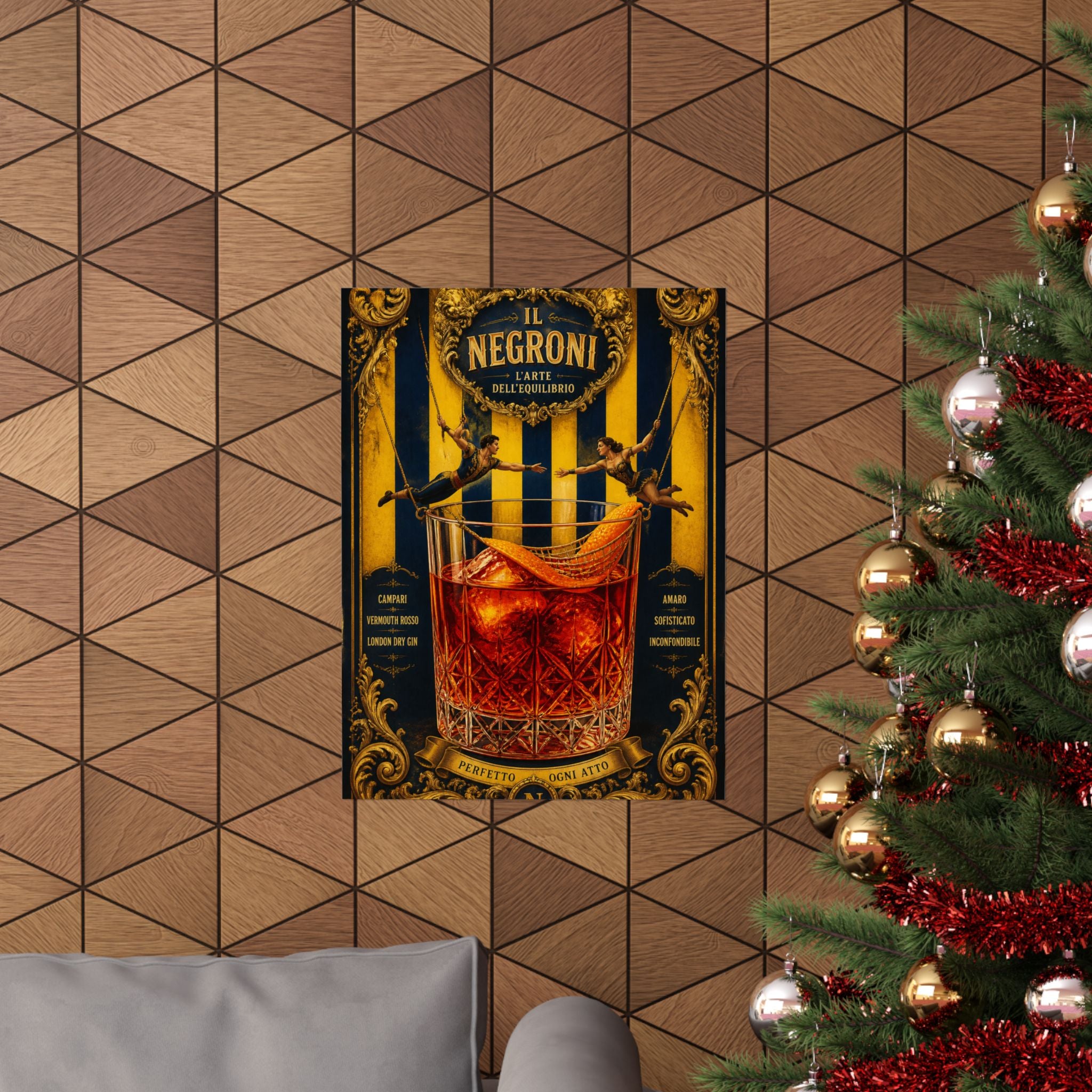 Negroni Trapeze Act Wall Art Poster 18×24 Baroque Home Office Decor Maximalist Print