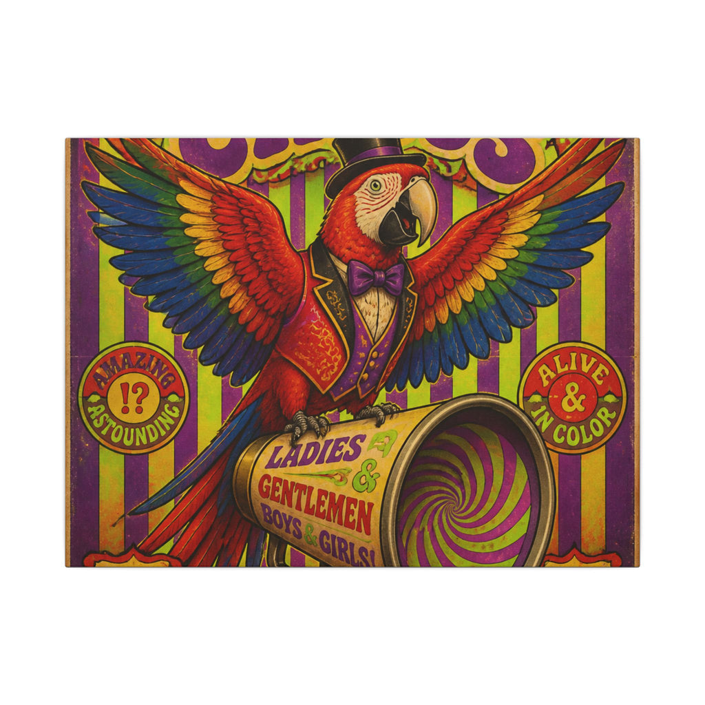 Parrot Ringmaster Wall Art Canvas 16×20 Psychedelic Cafe Decor Maximalist Print