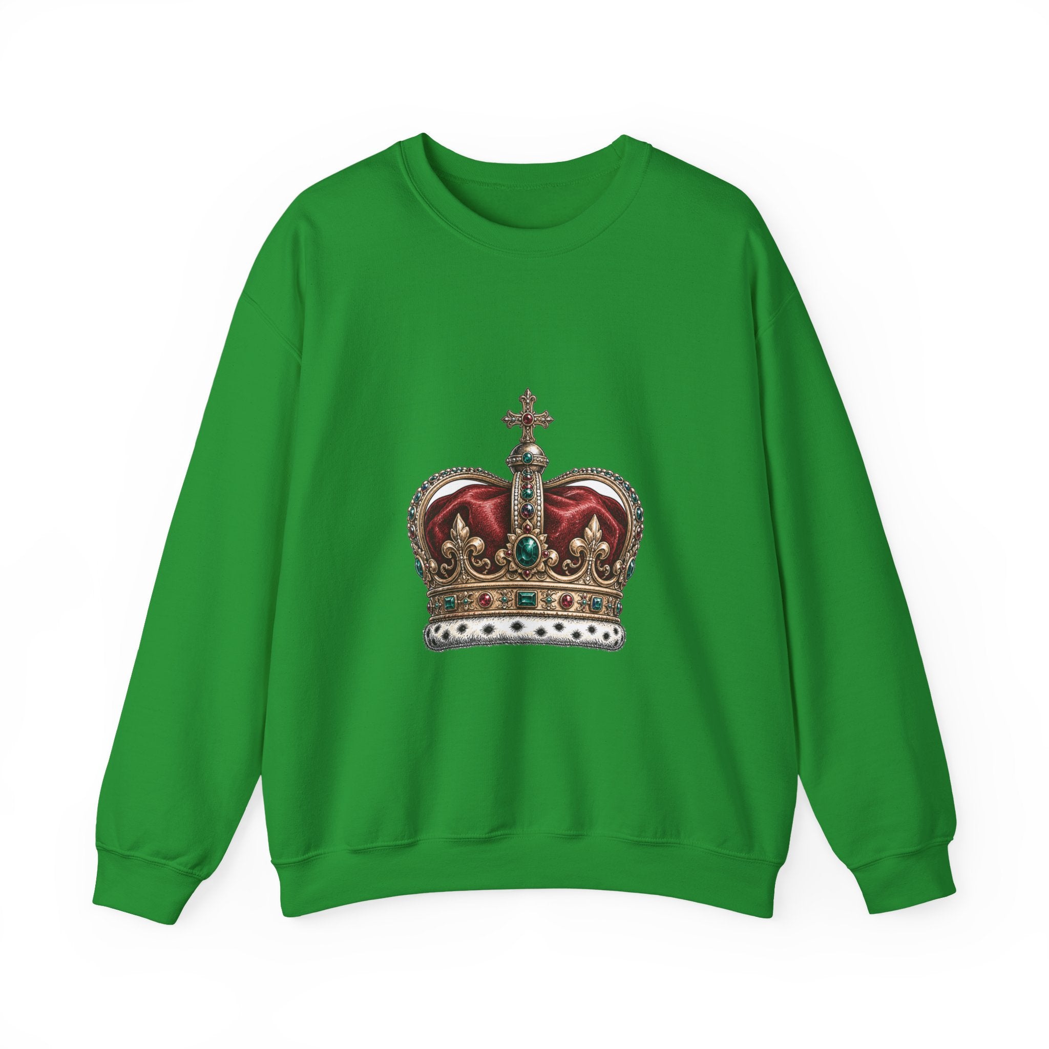 Matching Couple Sweatshirt - Crown & Shield Matching Couple Crewneck Sweatshirt Hand-Drawn Art His Hers Best Friend Gift - Design A