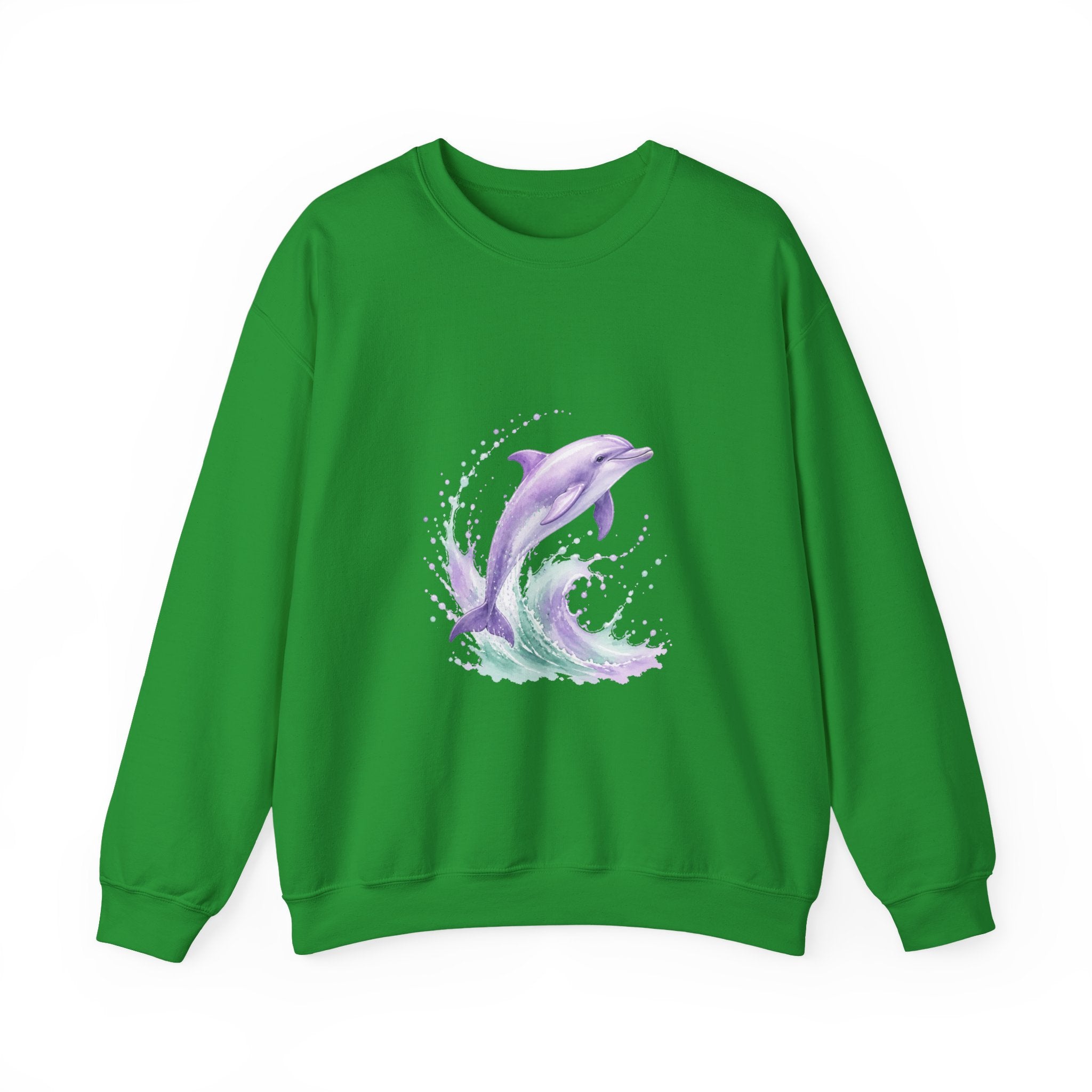 Matching Couple Sweatshirt - Shark & Dolphin Matching Couple Premium Fleece Sweatshirt Watercolor Art His Hers Birthday Gift - Design B