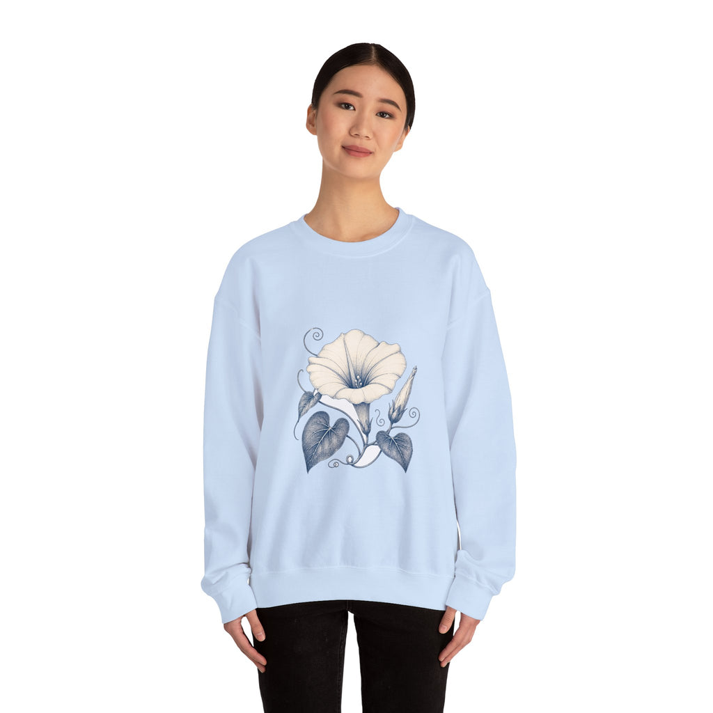 Matching Couple Sweatshirt - Sunflower & Moonflower Matching Couple Comfort Colors Crew Hand-Drawn Art His Hers Anniversary Gift - Design B