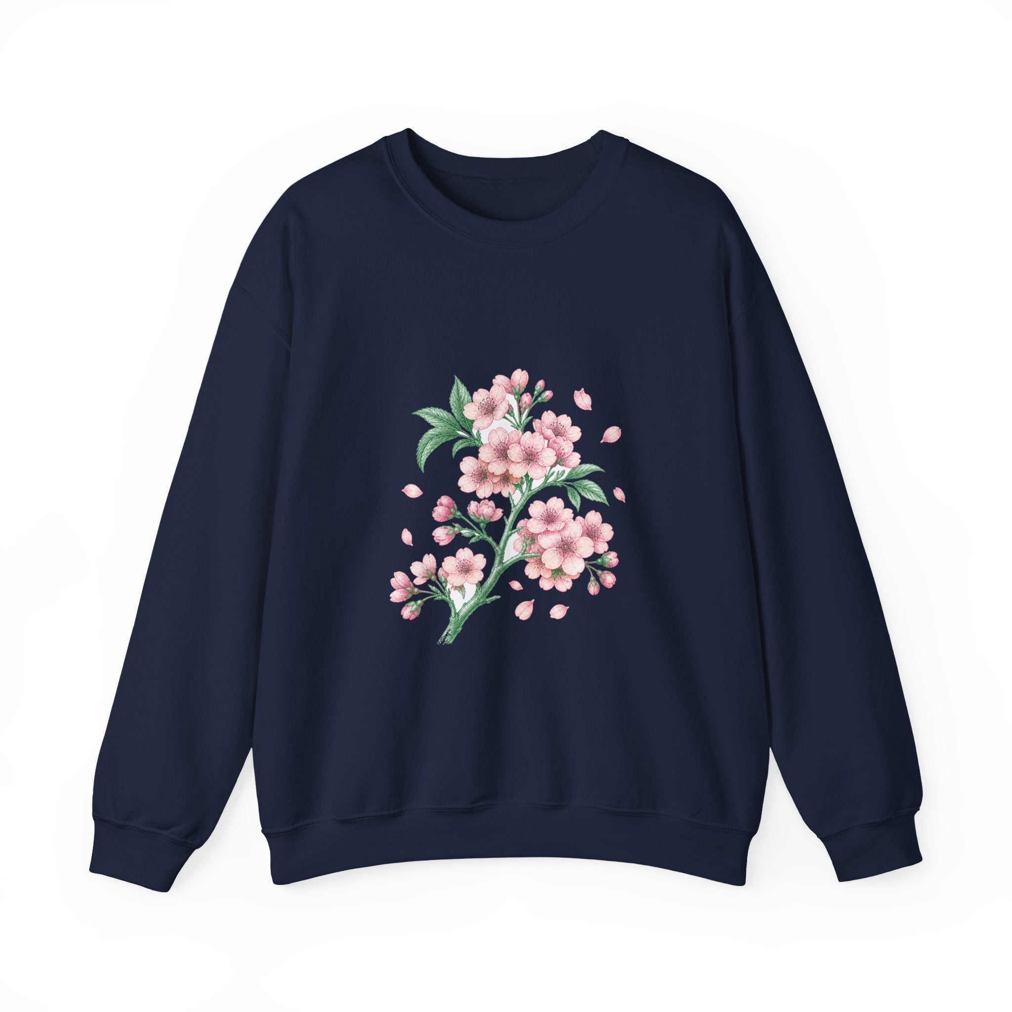 Matching Couple Sweatshirt - Cherry Blossom & Maple Leaf Matching Couple Premium Fleece Sweatshirt Vintage Art His Hers Honeymoon Gift - Design A