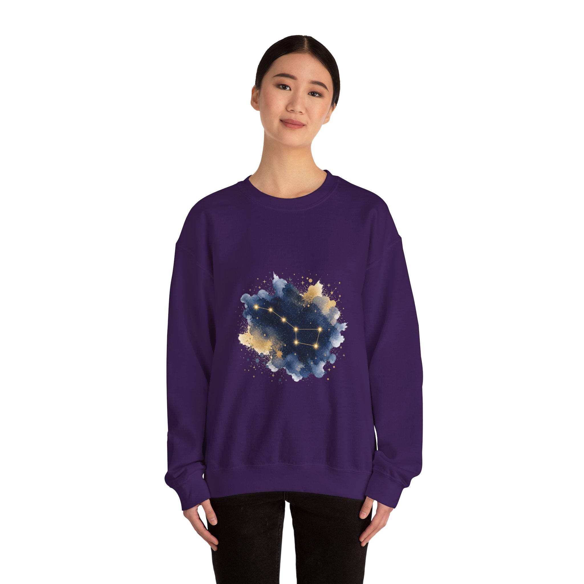 Matching Couple Sweatshirt - Big & Little Dipper Matching Couple Comfort Colors Crew Watercolor Art His Hers Birthday Gift - Design A