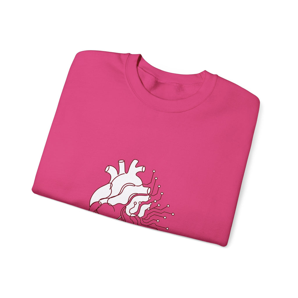 Matching Couple Sweatshirt - Robot & Heart Matching Couple Comfort Colors Crew Minimalist Art His Hers Christmas Gift - Design B