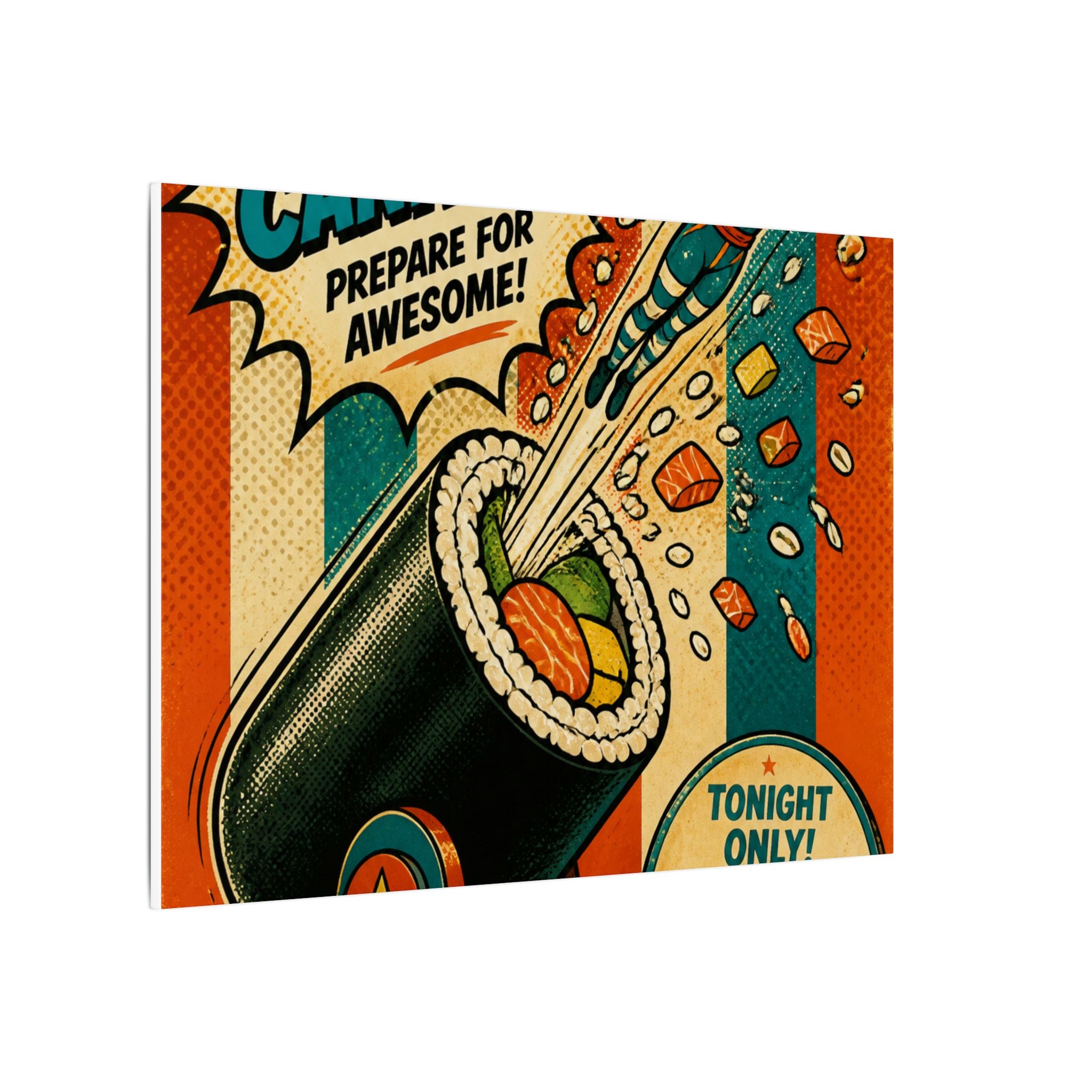 Sushi Roll Cannon Wall Art Canvas 16×20 Pop Art Living Room Decor Maximalist Print